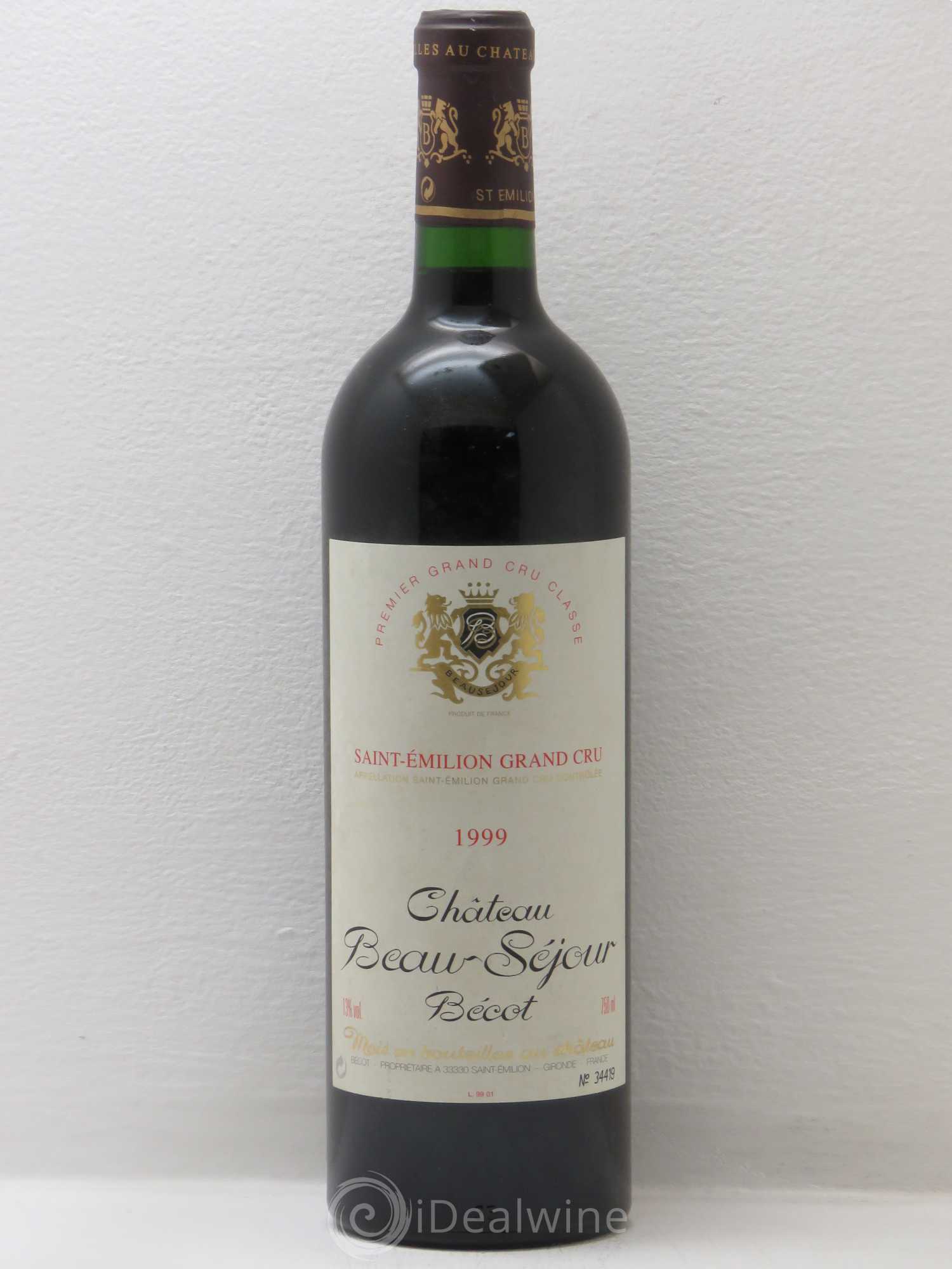 Château Beau-Séjour Bécot 1er Grand Cru Classé B 1999 - Lot de 1 bouteille - 0