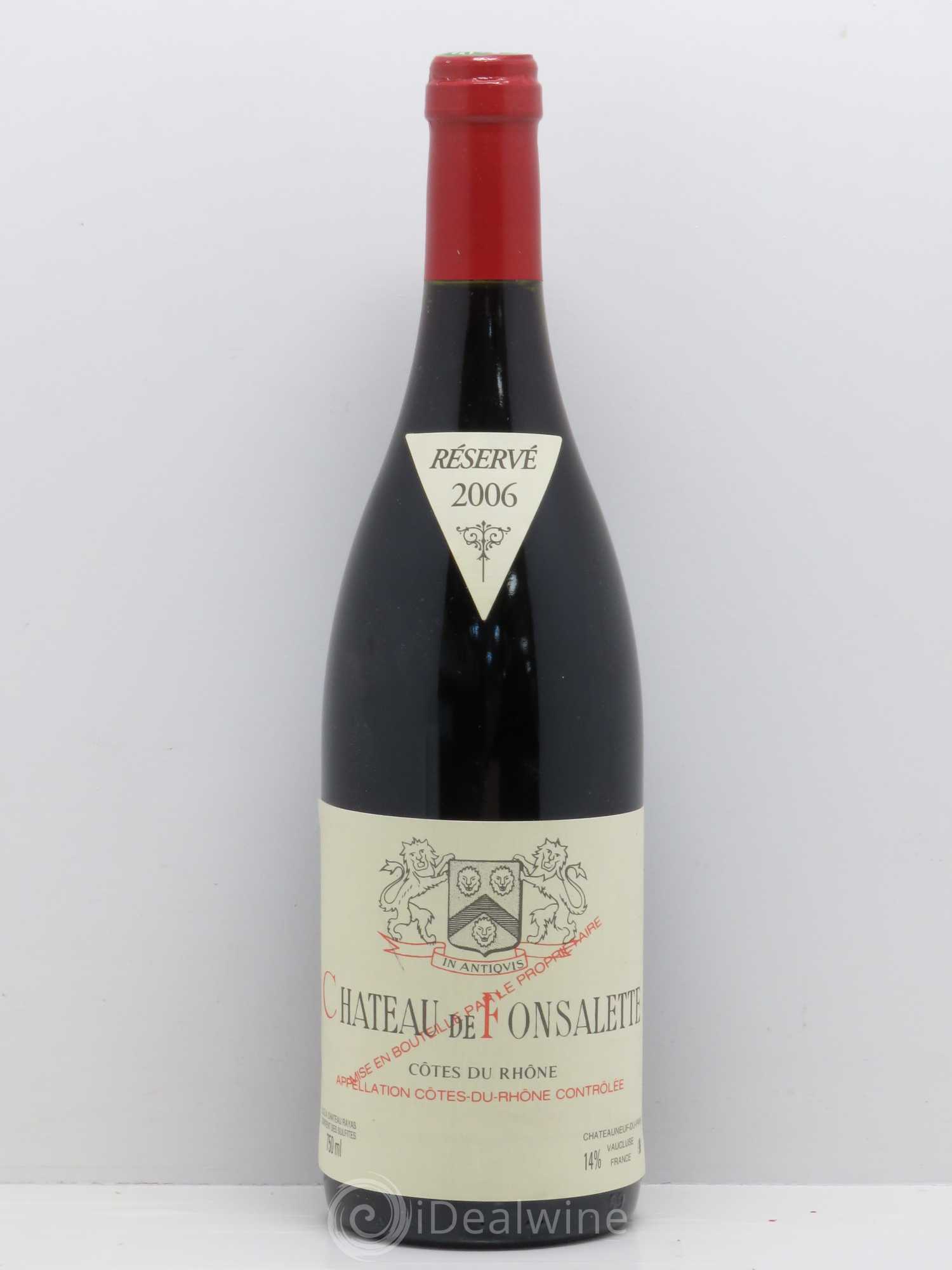 Côtes-du-Rhône Château de Fonsalette Emmanuel Reynaud 2006 - Lot de 1 bouteille - 0