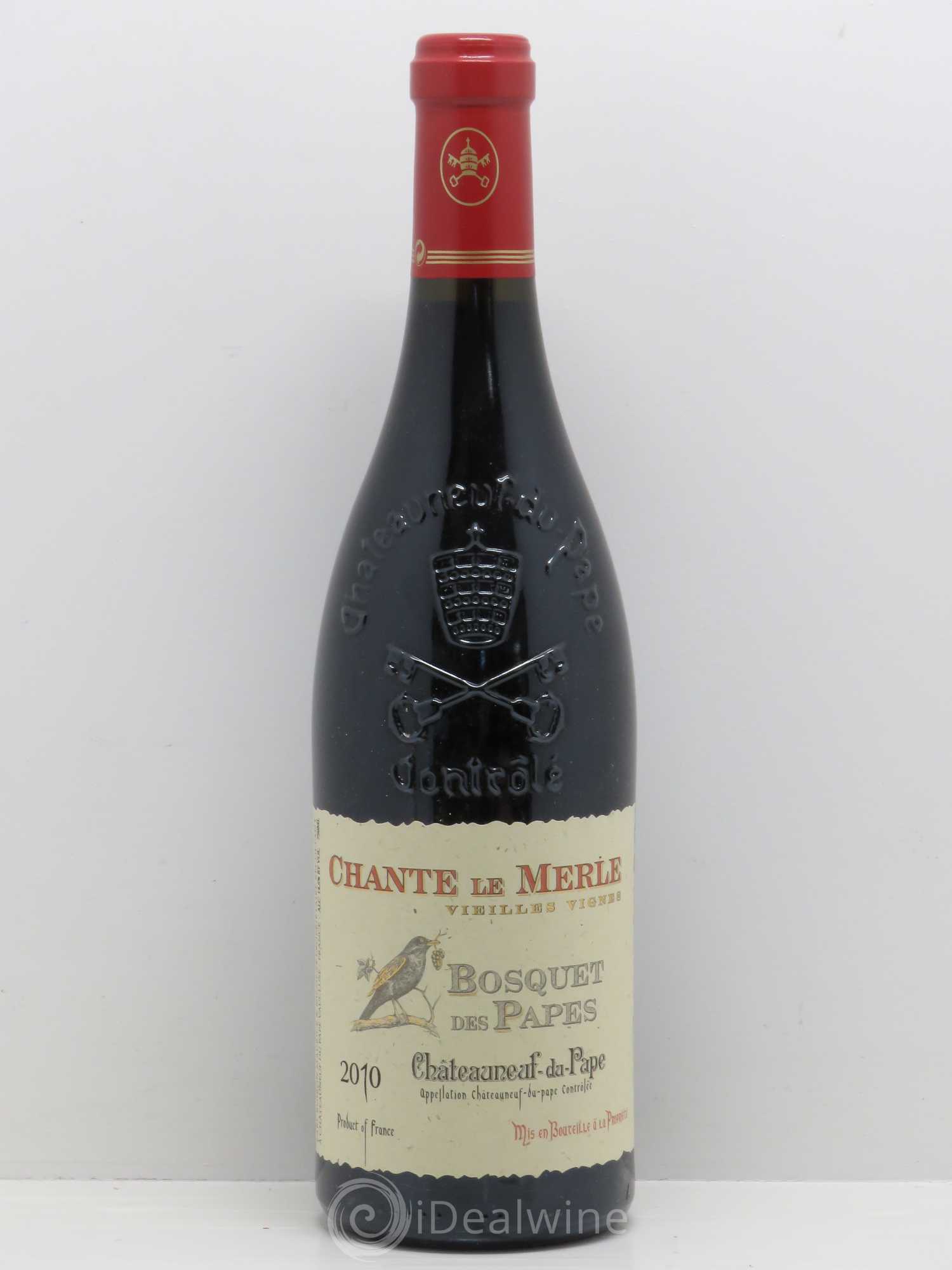 Châteauneuf-du-Pape Bosquet des Papes Chante Le Merle Vieilles Vignes Famille Boiron 2010 - Lot de 1 bouteille - 0