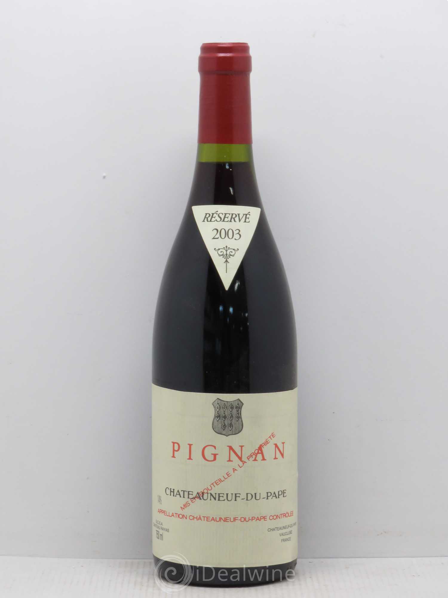 Châteauneuf-du-Pape Pignan Emmanuel Reynaud 2003 - Lot de 1 bouteille - 0