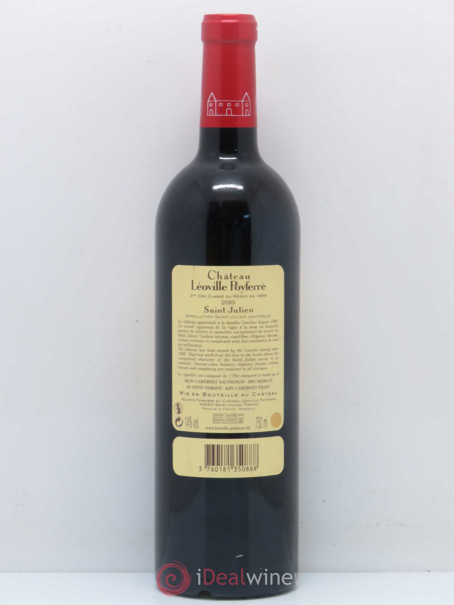 Château Léoville Poyferré 2ème Grand Cru Classé 2010 - Lot de 1 bouteille - 1