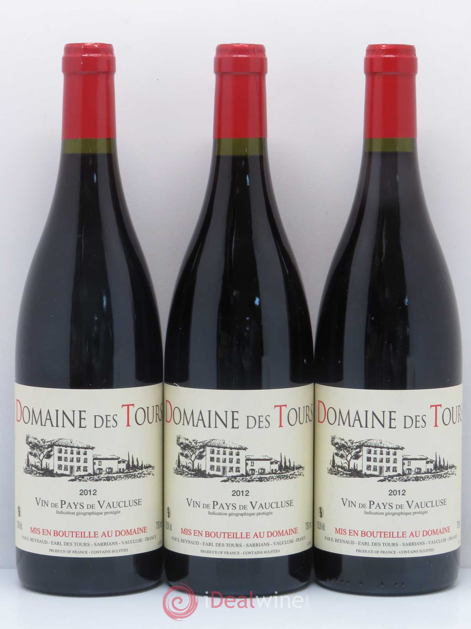 IGP Vaucluse (Vin de Pays de Vaucluse) Domaine des Tours Emmanuel Reynaud 2012 - Lot de 3 bouteilles - 0