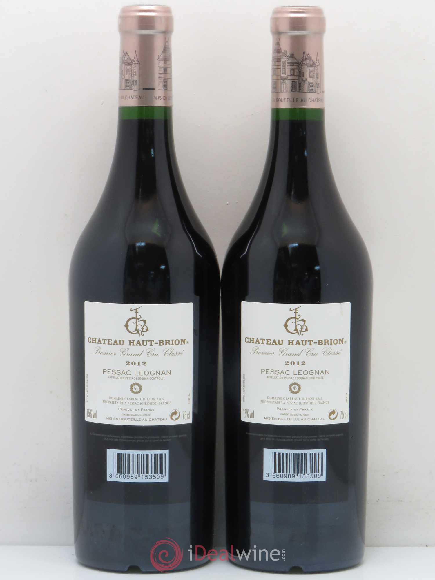 Château Haut Brion 1er Grand Cru Classé 2012 - Lot de 2 bouteilles - 1