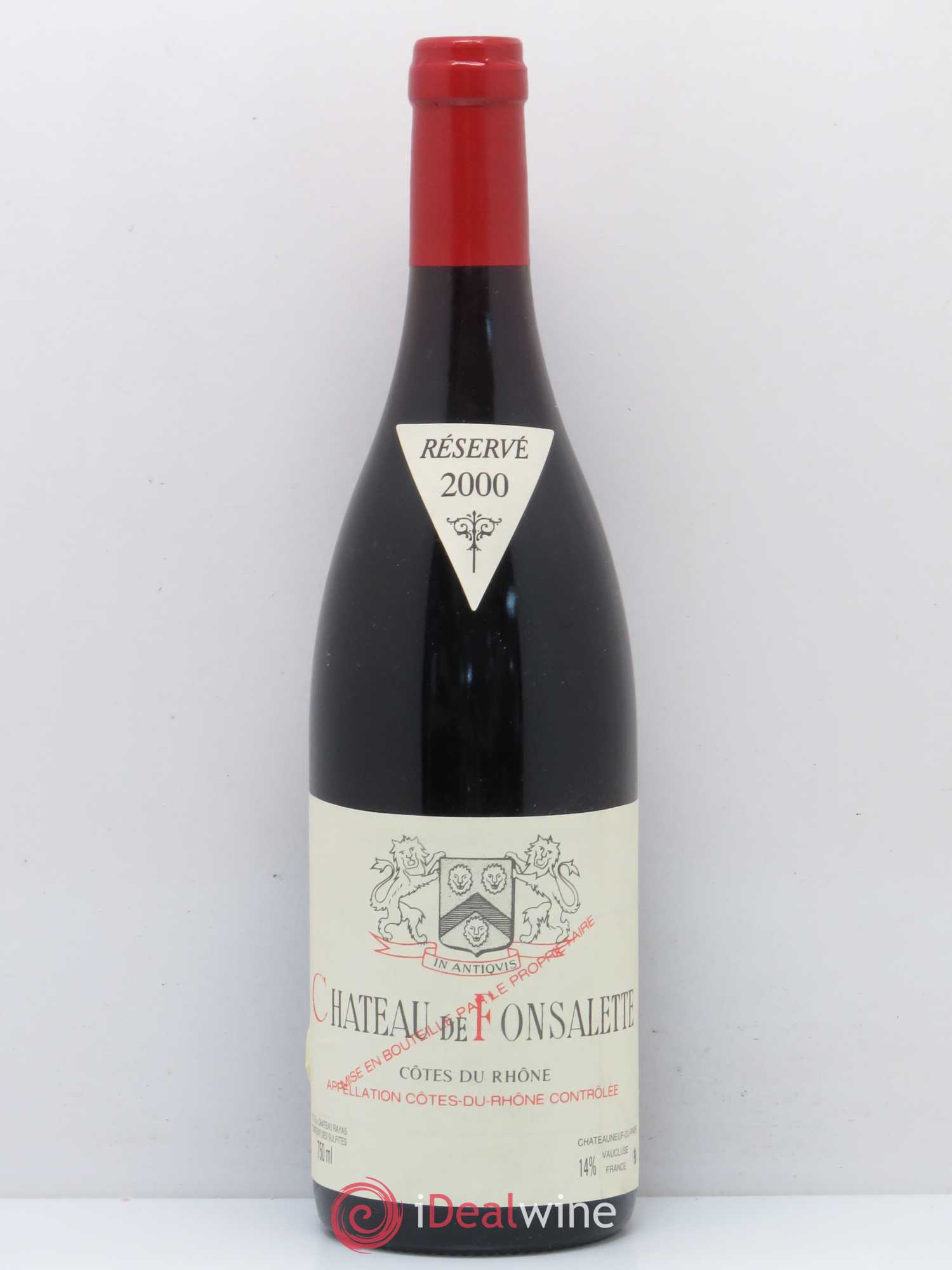 Côtes-du-Rhône Château de Fonsalette Emmanuel Reynaud 2000 - Lot de 1 bouteille - 0