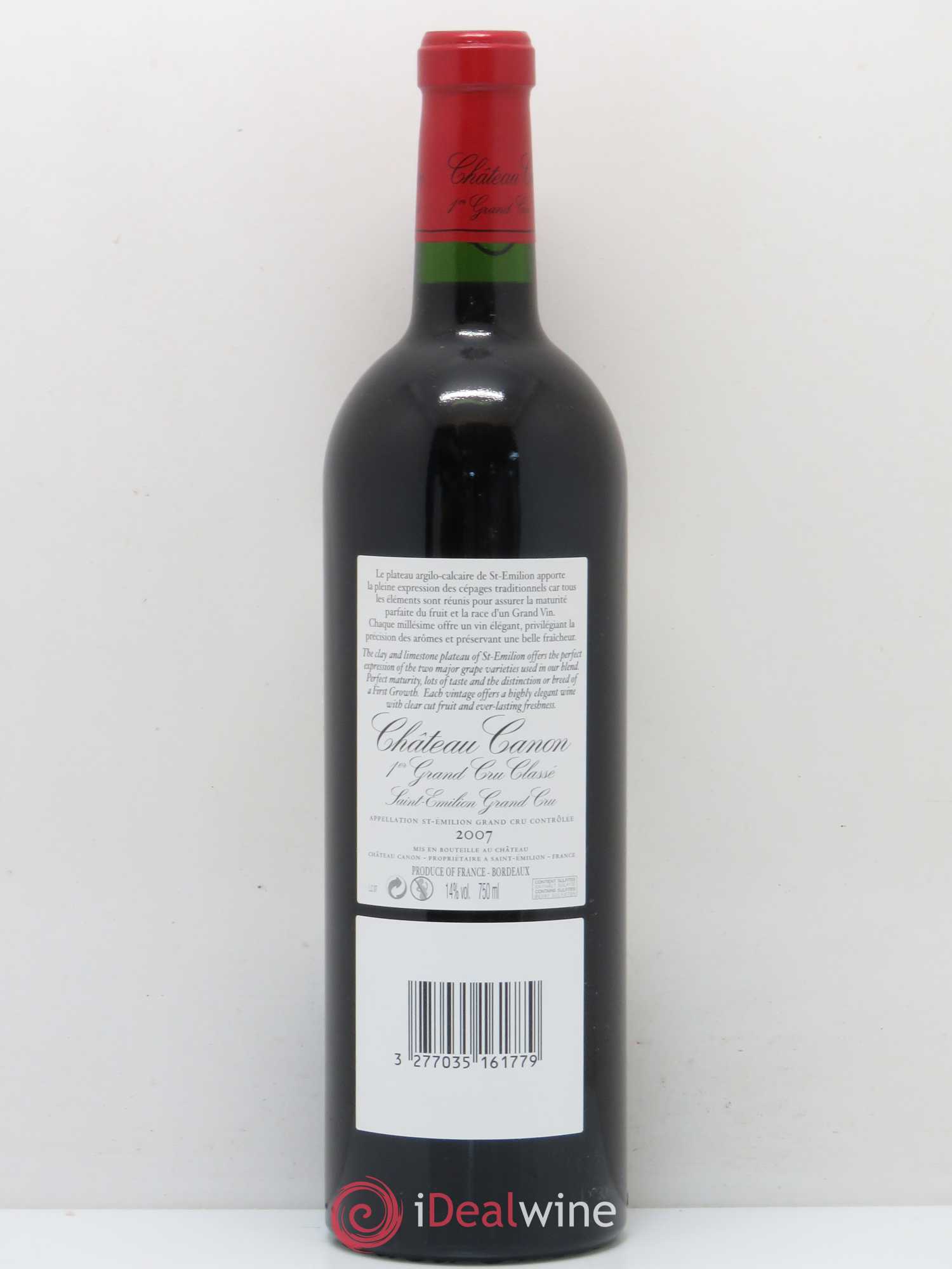 Château Canon 1er Grand Cru Classé B 2007 - Lot de 1 bouteille - 1