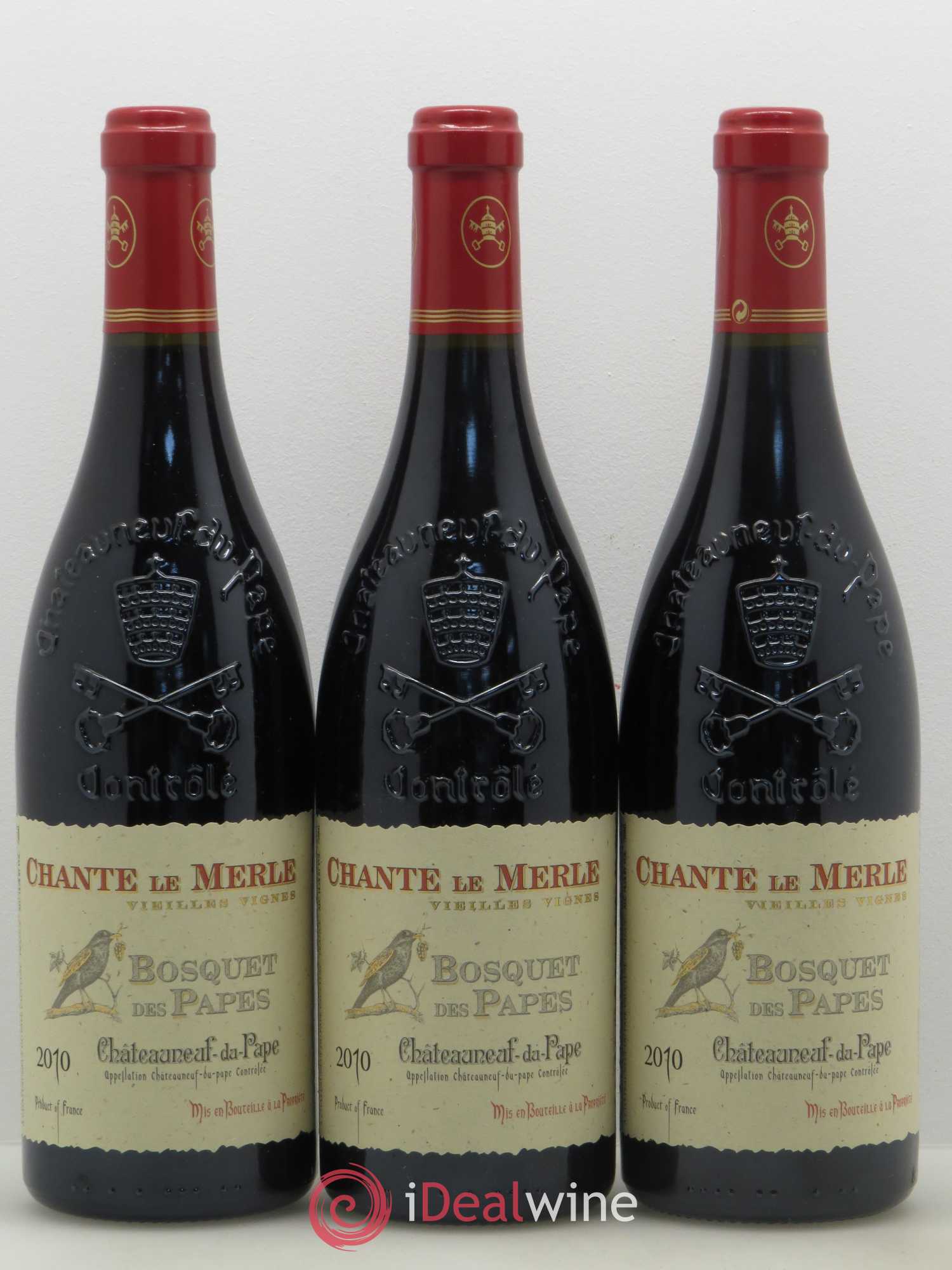 Châteauneuf-du-Pape Bosquet des Papes Chante Le Merle Vieilles Vignes Famille Boiron 2010 - Lot de 12 bouteilles - 3