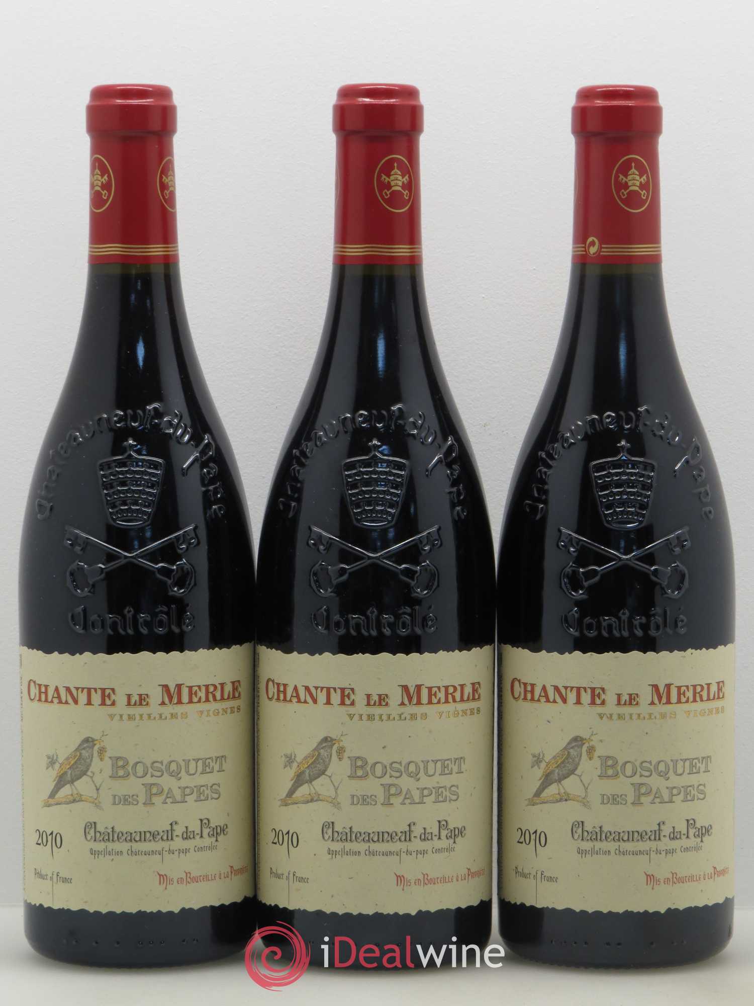 Châteauneuf-du-Pape Bosquet des Papes Chante Le Merle Vieilles Vignes Famille Boiron 2010 - Lot de 12 bouteilles - 4