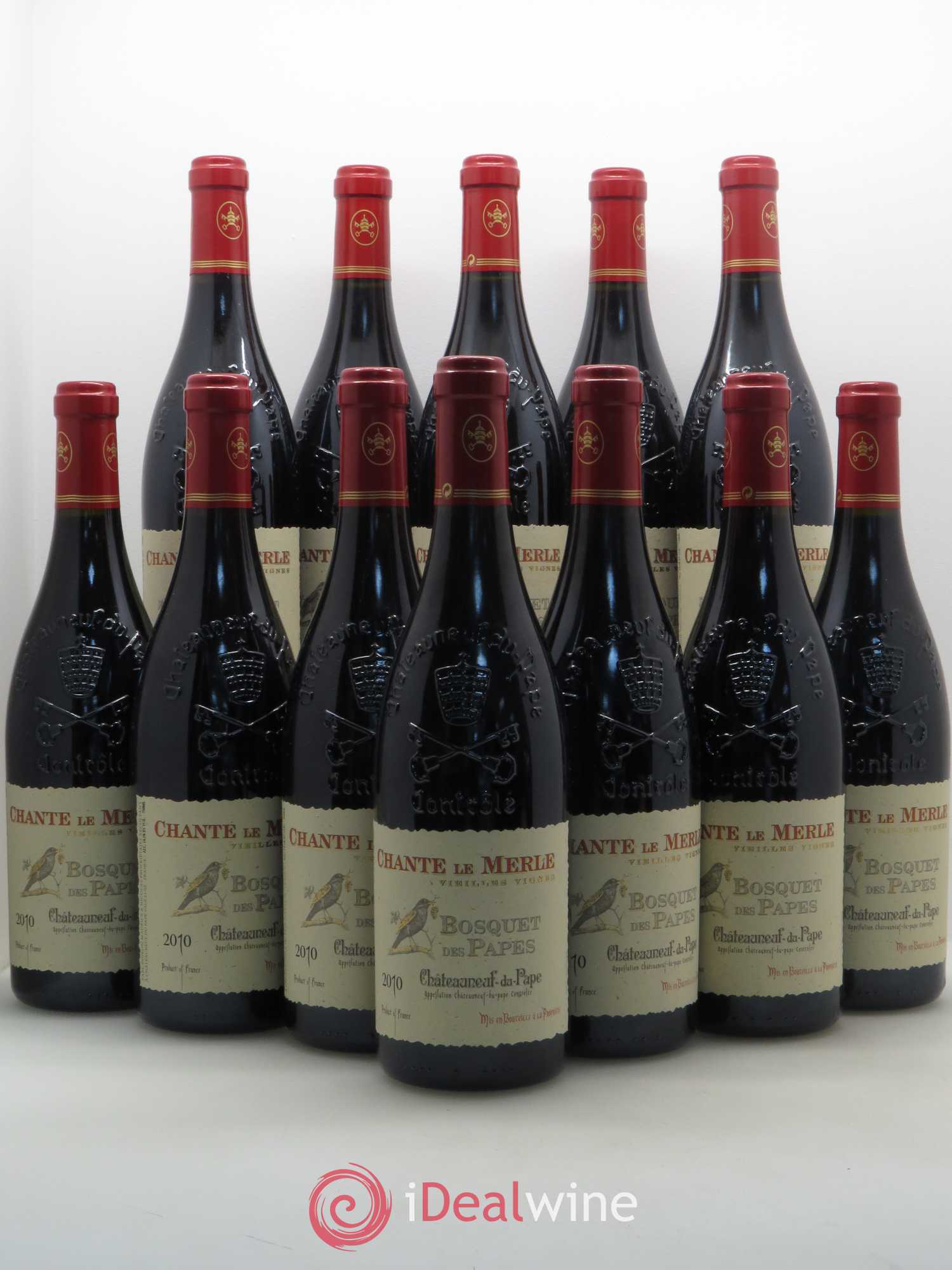 Châteauneuf-du-Pape Bosquet des Papes Chante Le Merle Vieilles Vignes Famille Boiron 2010 - Lot de 12 bouteilles - 0