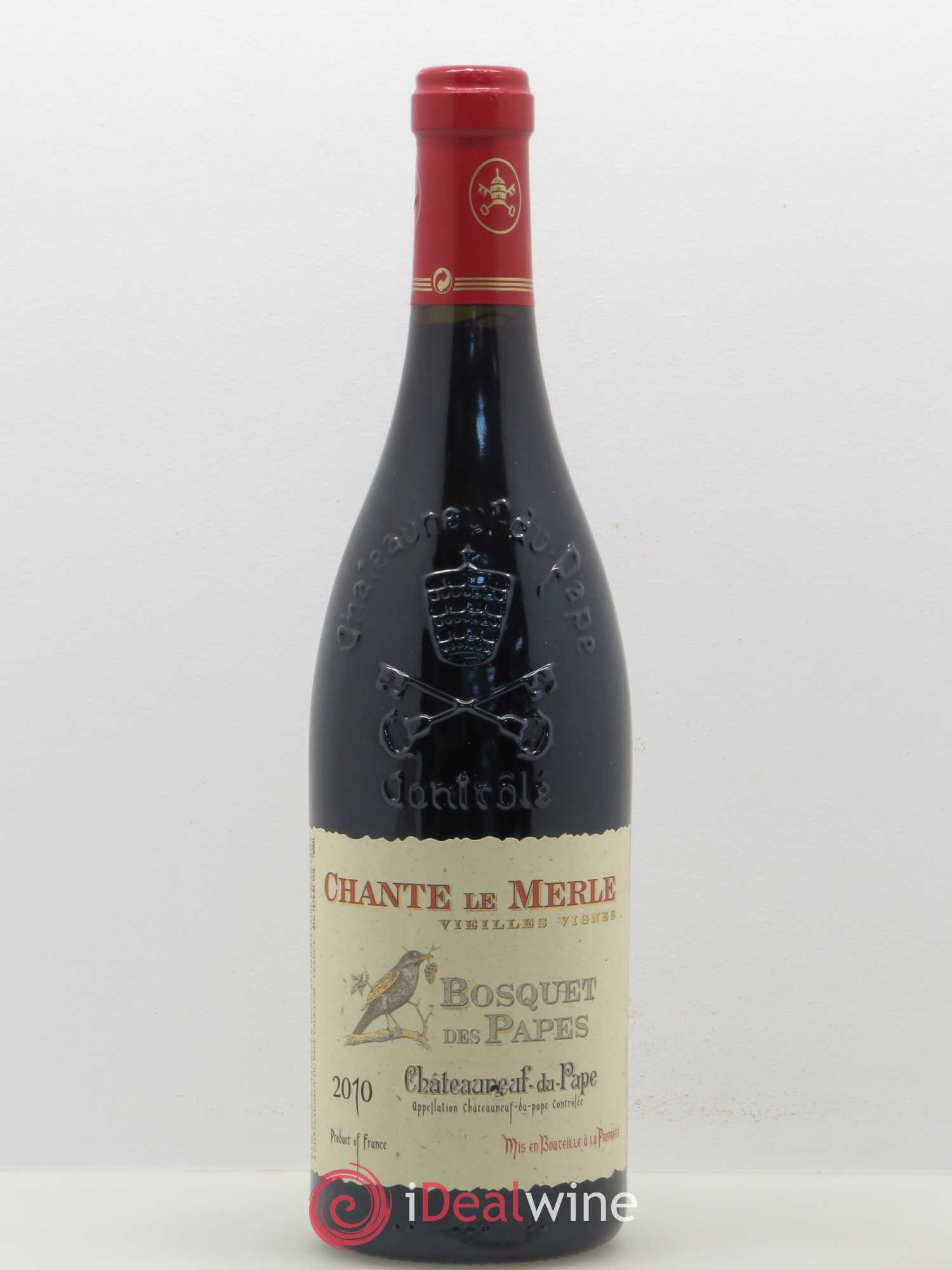 Châteauneuf-du-Pape Bosquet des Papes Chante Le Merle Vieilles Vignes Famille Boiron 2010 - Lot de 1 bouteille - 0