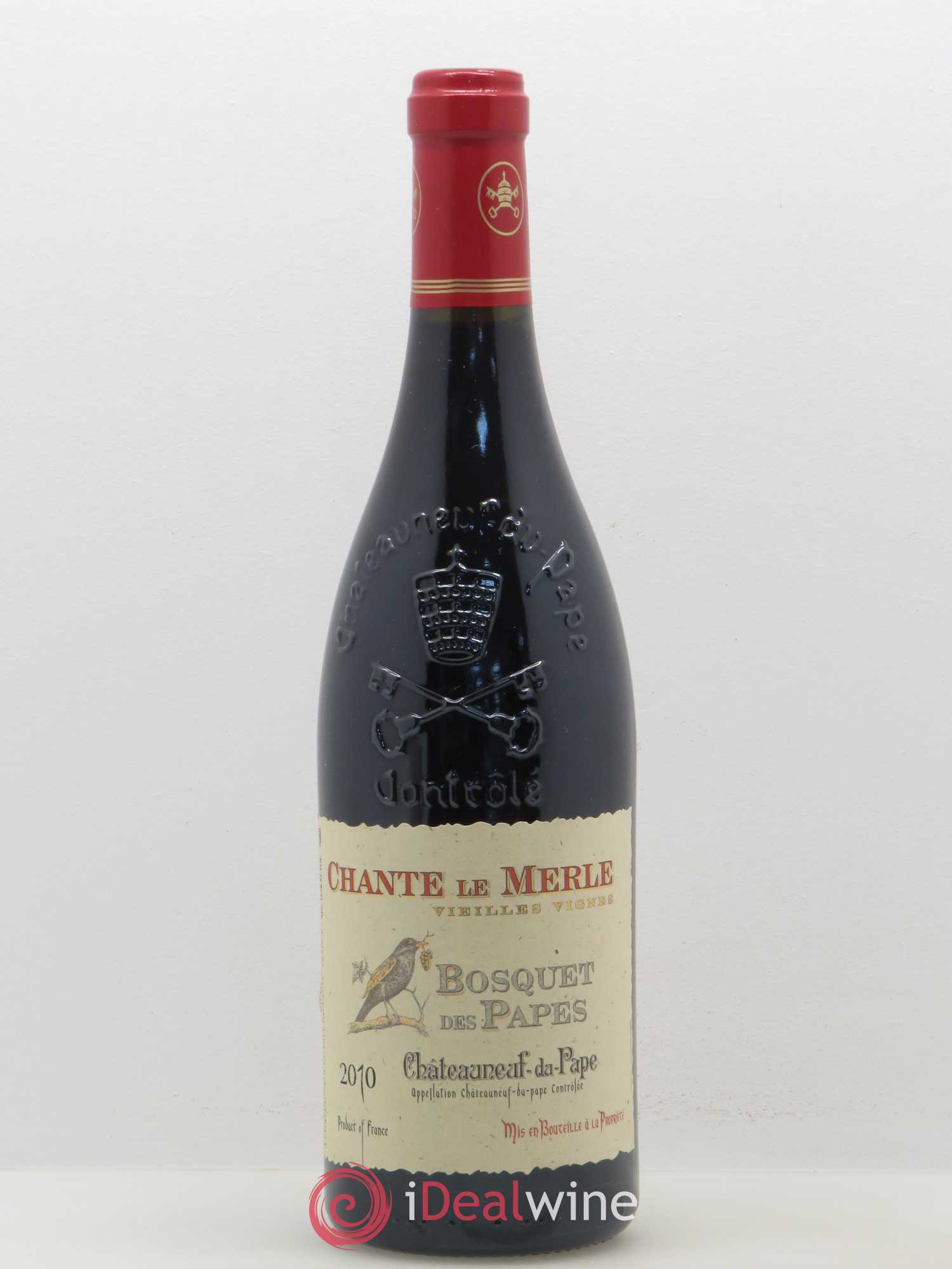 Châteauneuf-du-Pape Bosquet des Papes Chante Le Merle Vieilles Vignes Famille Boiron 2010 - Lot de 1 bouteille - 0