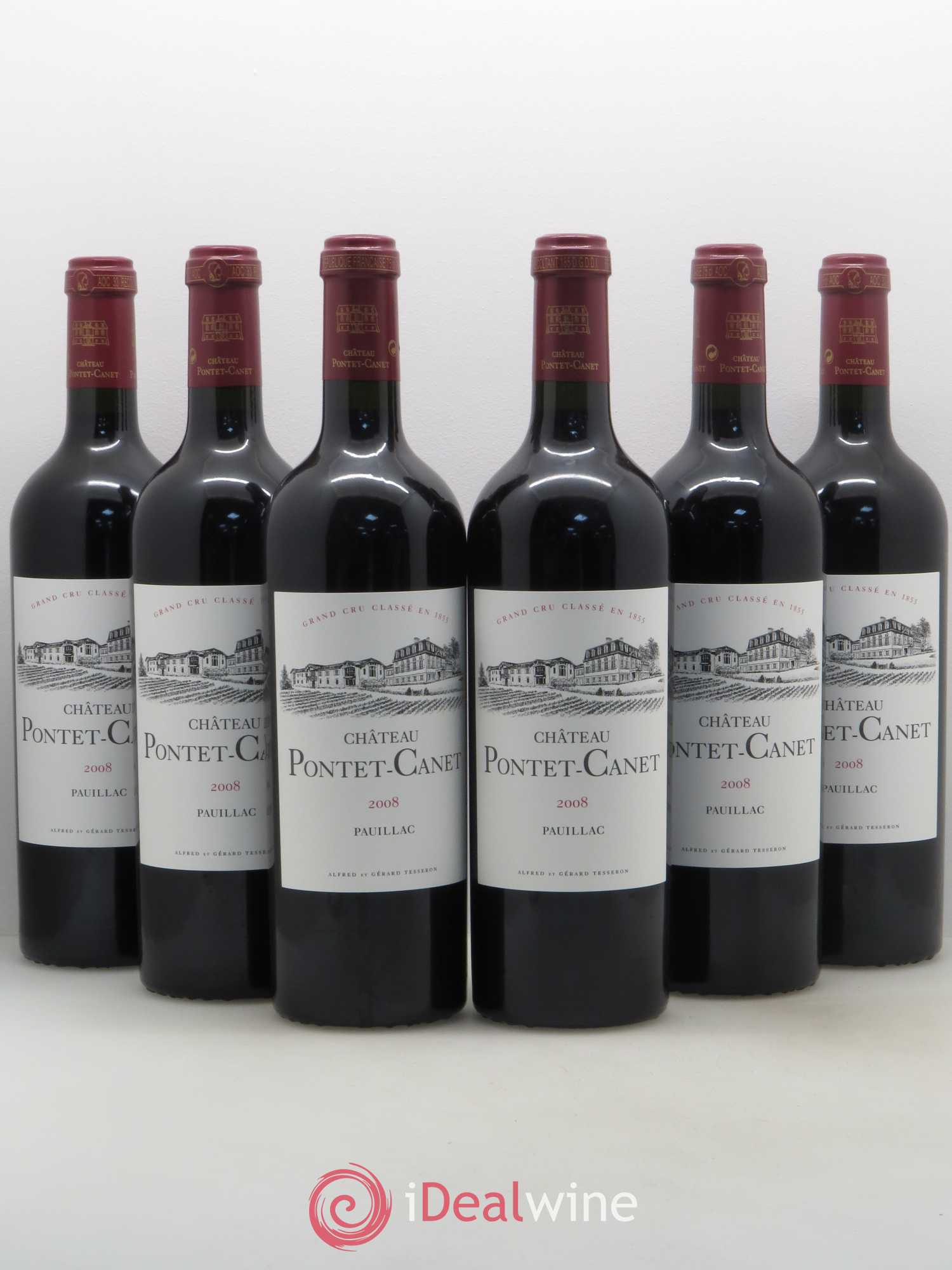 Château Pontet Canet 5ème Grand Cru Classé 2008 - Lot de 6 bouteilles - 0