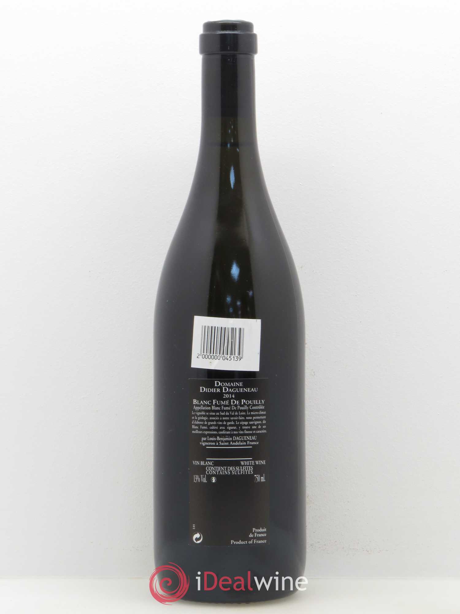 Vin de France (anciennement Pouilly-Fumé) Silex Dagueneau (Domaine Didier - Louis-Benjamin) 2014 - Lot de 1 bouteille - 1
