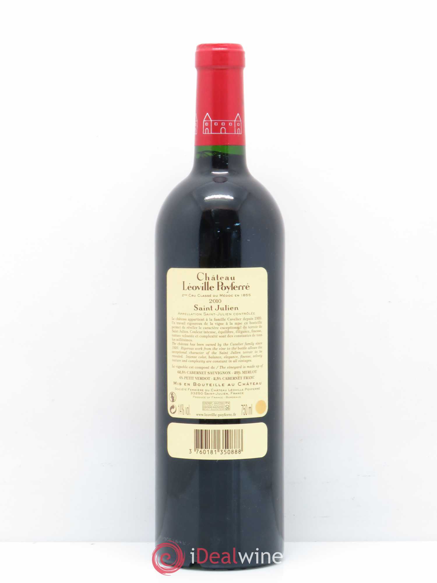 Château Léoville Poyferré 2ème Grand Cru Classé 2010 - Lot de 1 bouteille - 1