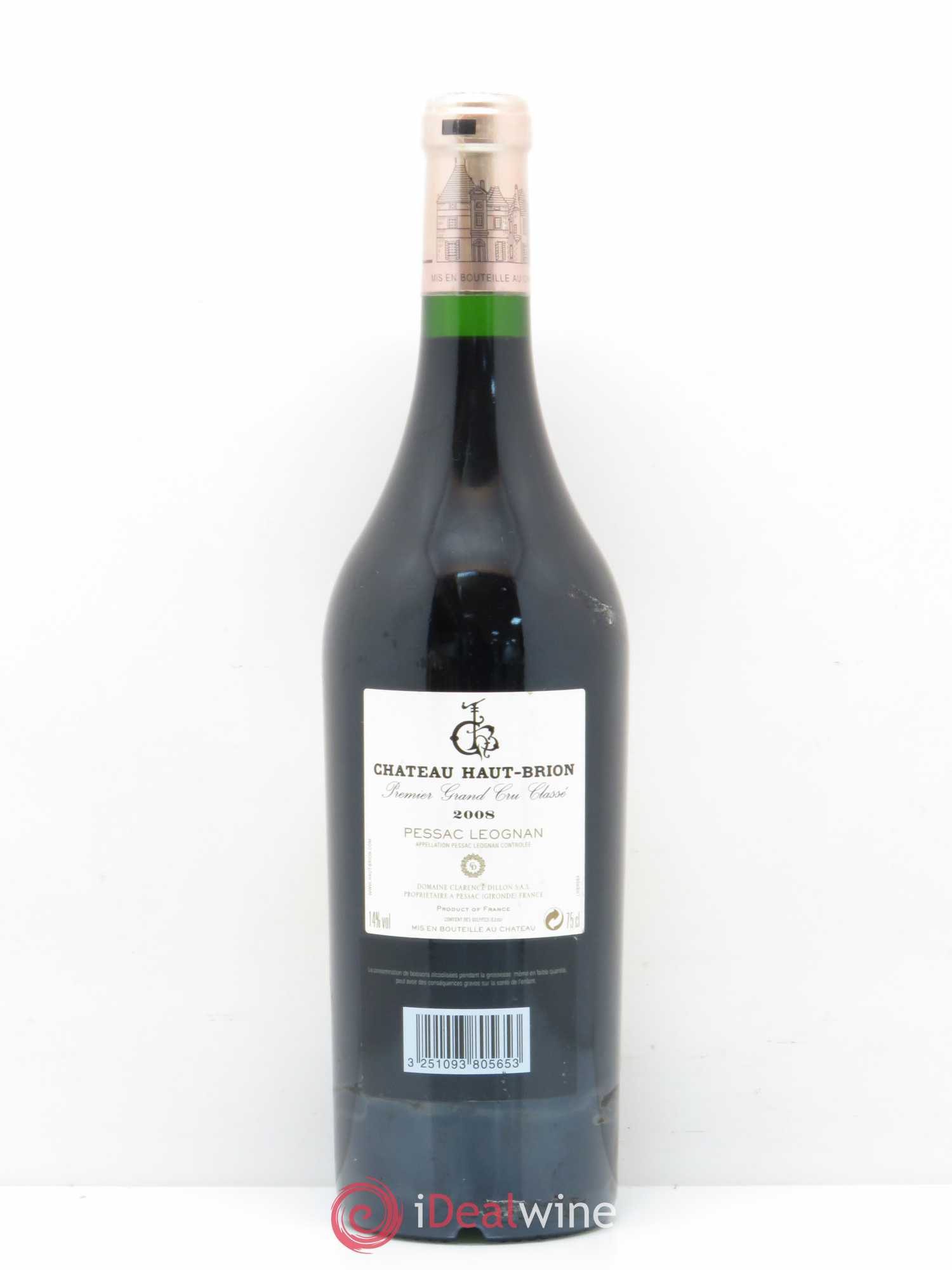Château Haut Brion 1er Grand Cru Classé 2008 - Lot de 1 bouteille - 1