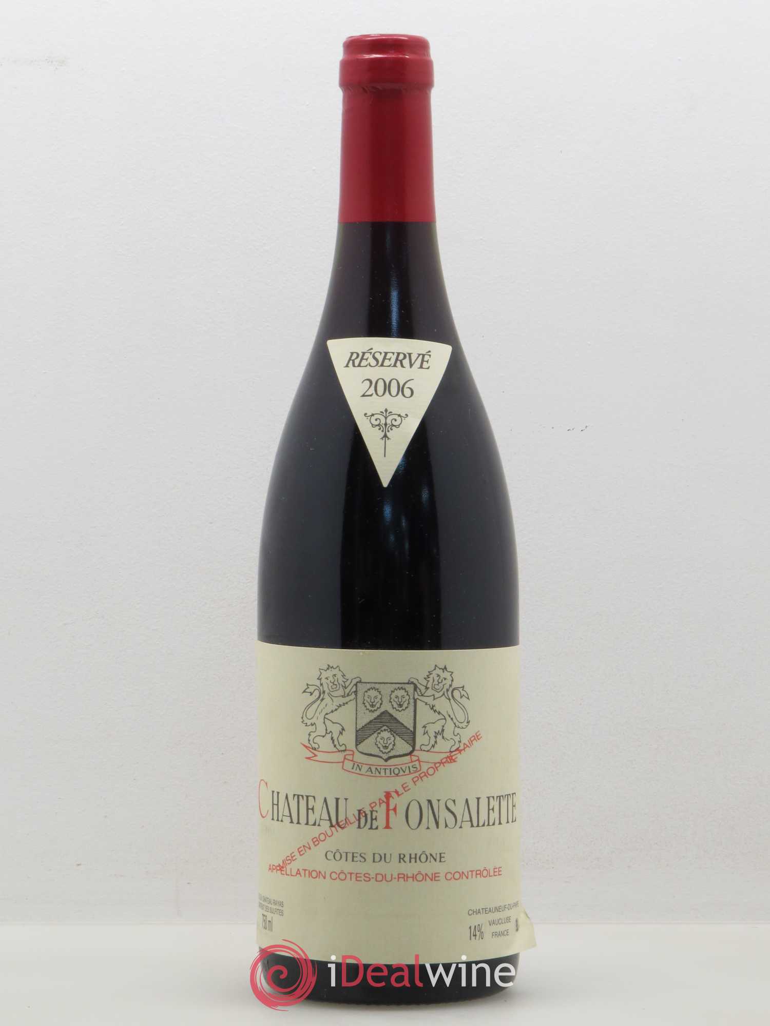 Côtes-du-Rhône Château de Fonsalette Emmanuel Reynaud 2006 - Lot de 1 bouteille - 0