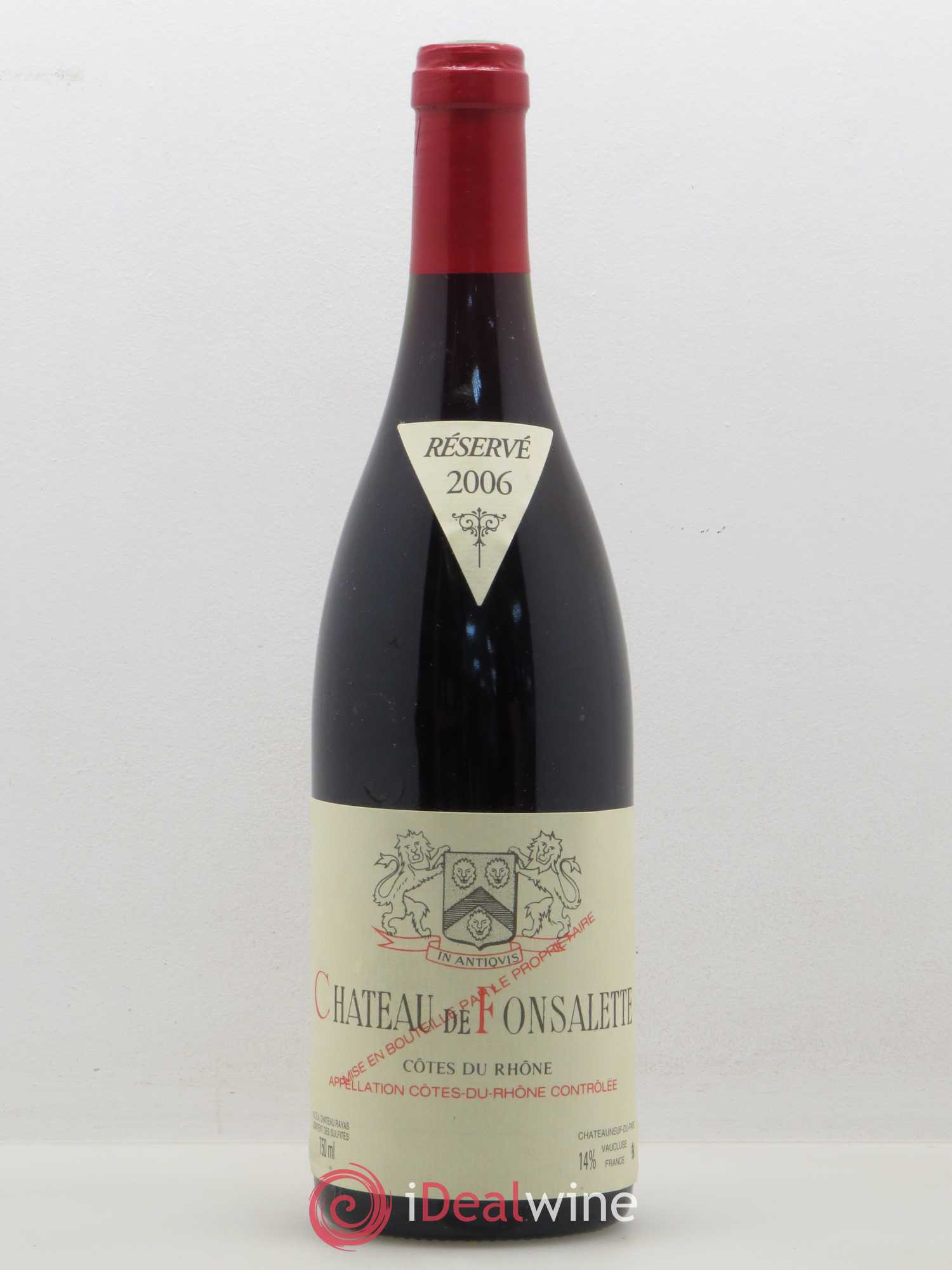 Côtes-du-Rhône Château de Fonsalette Emmanuel Reynaud 2006 - Lot de 1 bouteille - 0