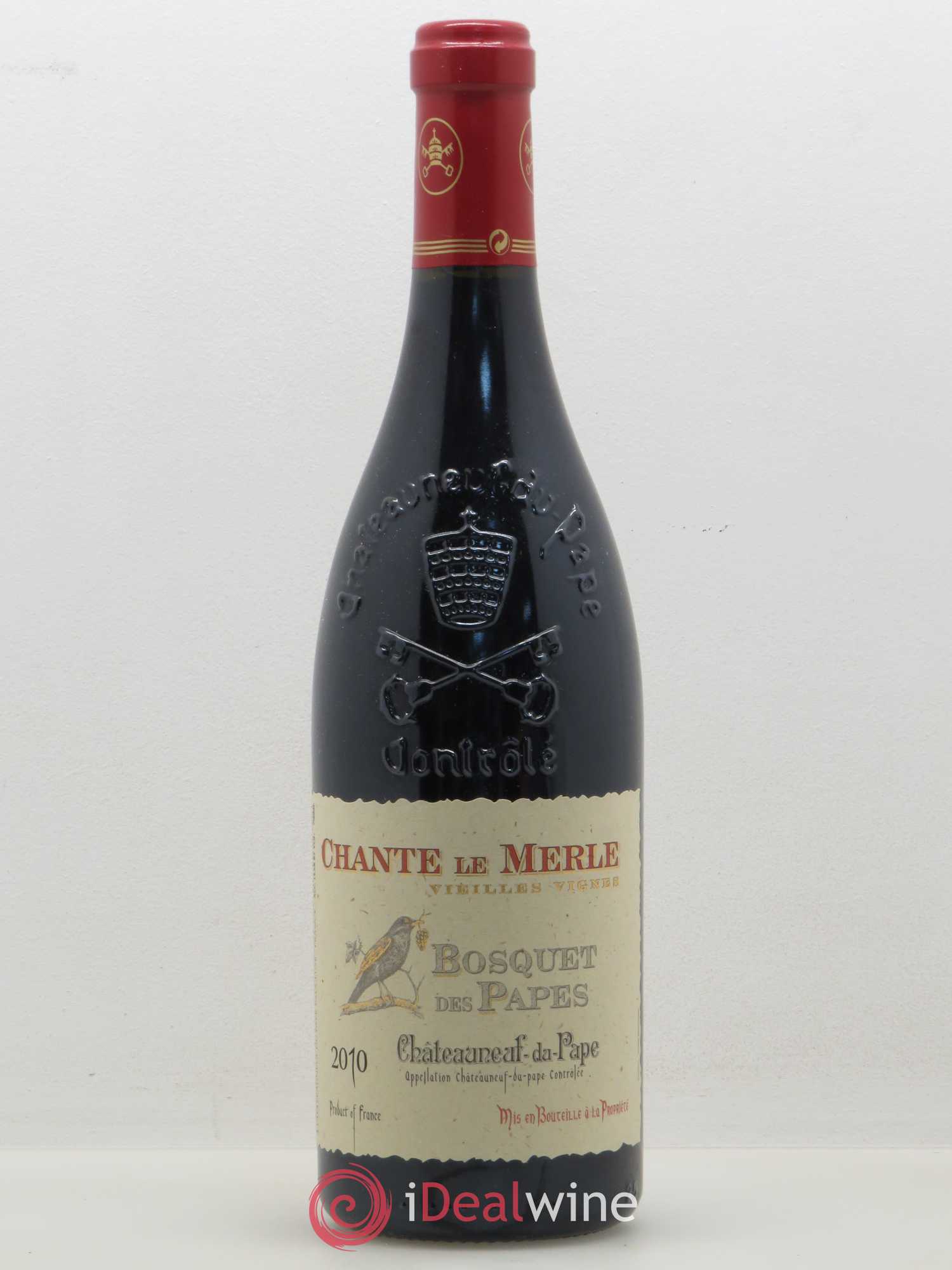 Châteauneuf-du-Pape Bosquet des Papes Chante Le Merle Vieilles Vignes Famille Boiron 2010 - Lot de 1 bouteille - 0