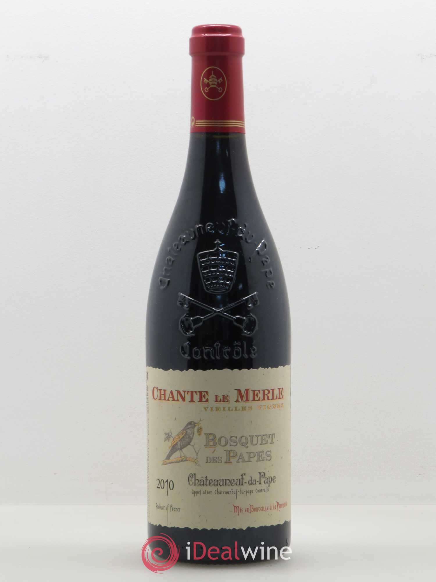 Châteauneuf-du-Pape Bosquet des Papes Chante Le Merle Vieilles Vignes Famille Boiron 2010 - Lot de 1 bouteille - 0