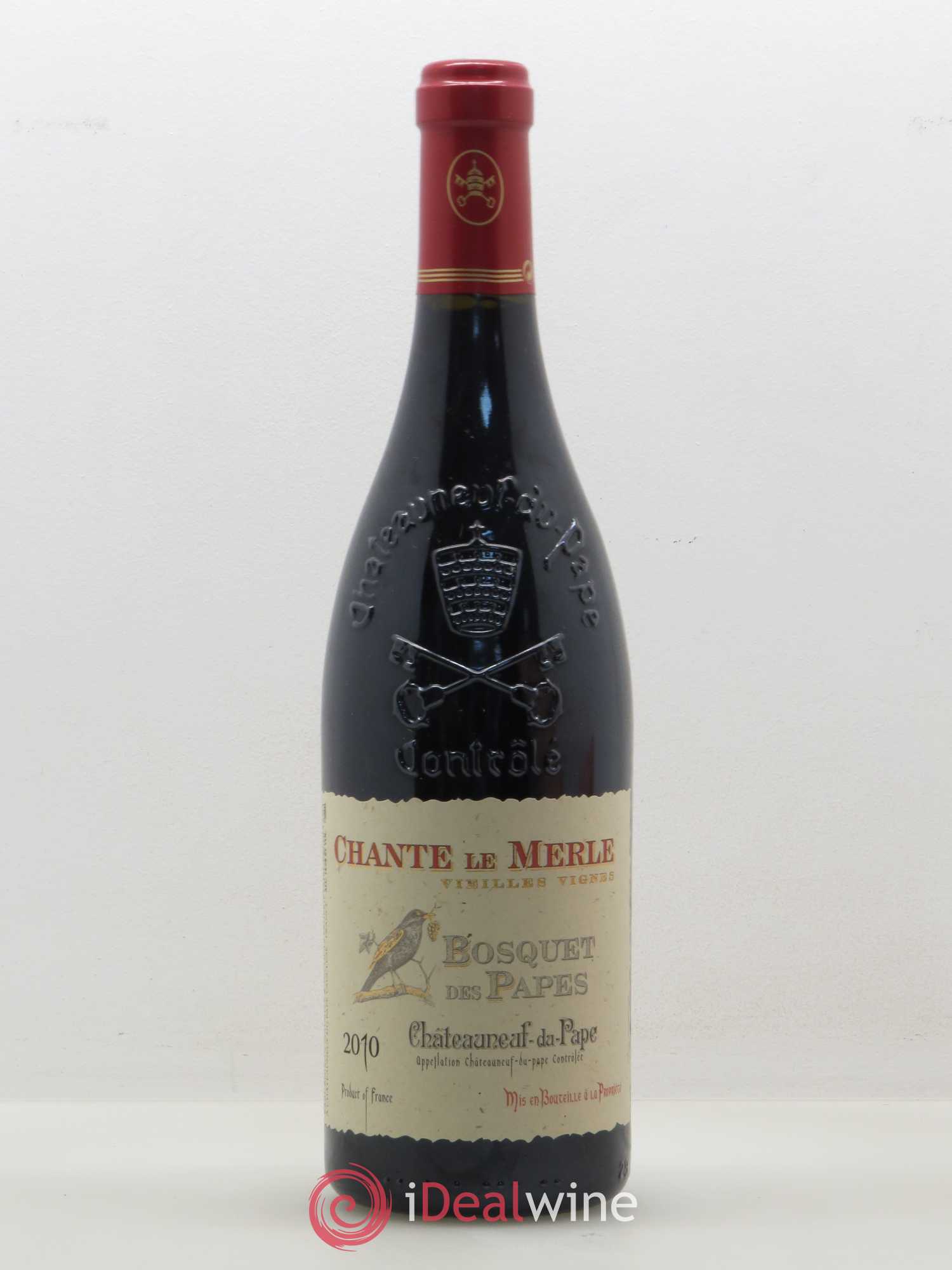 Châteauneuf-du-Pape Bosquet des Papes Chante Le Merle Vieilles Vignes Famille Boiron 2010 - Lot de 1 bouteille - 0