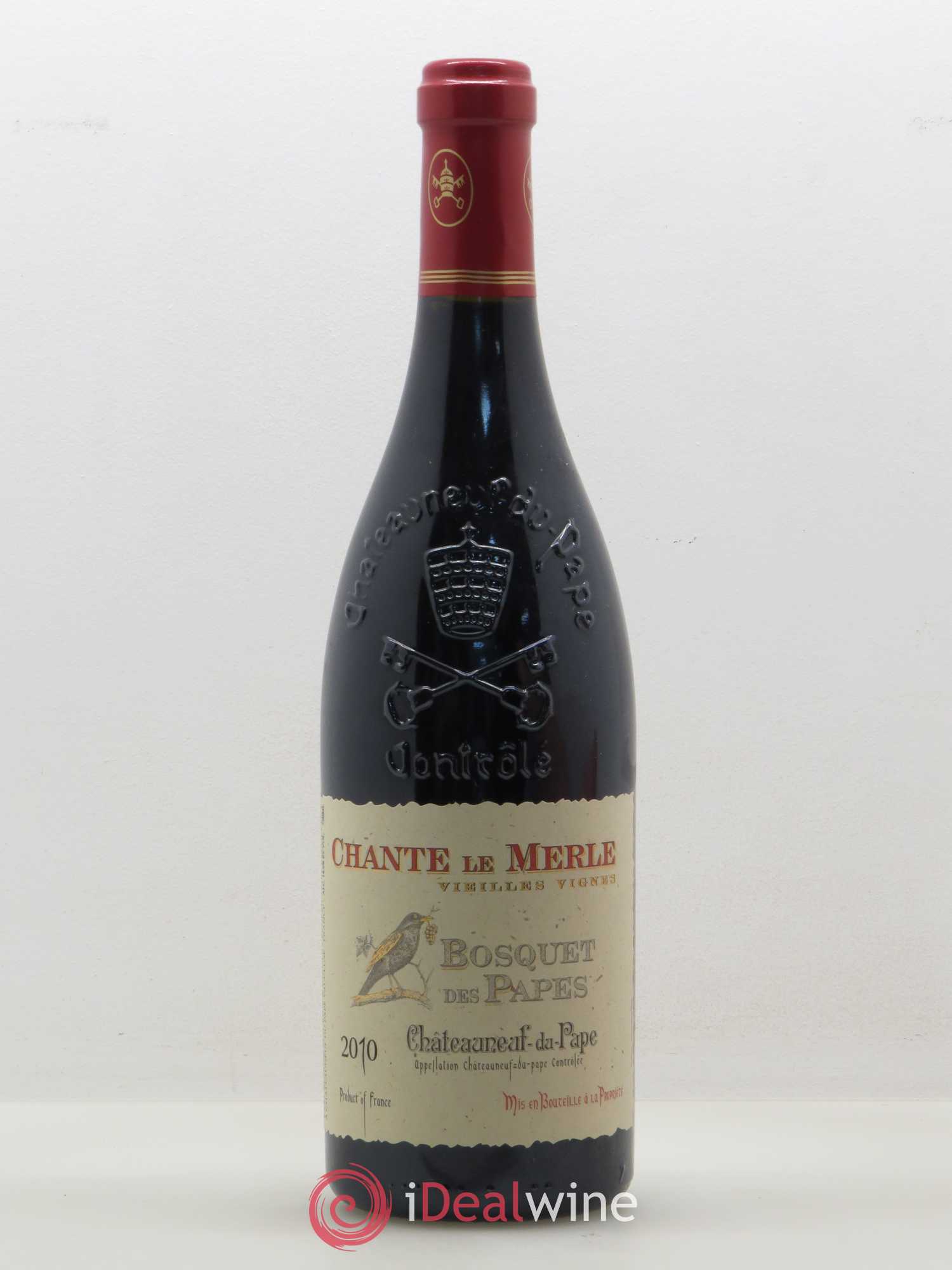 Châteauneuf-du-Pape Bosquet des Papes Chante Le Merle Vieilles Vignes Famille Boiron 2010 - Lot de 1 bouteille - 0