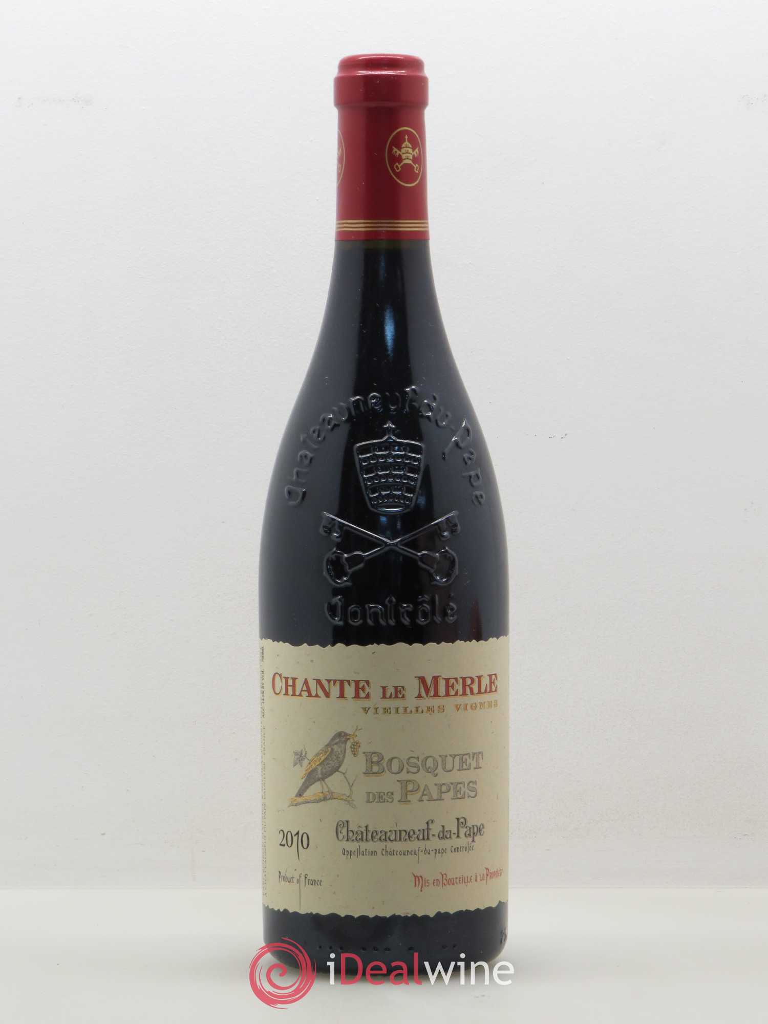 Châteauneuf-du-Pape Bosquet des Papes Chante Le Merle Vieilles Vignes Famille Boiron 2010 - Lot de 1 bouteille - 0