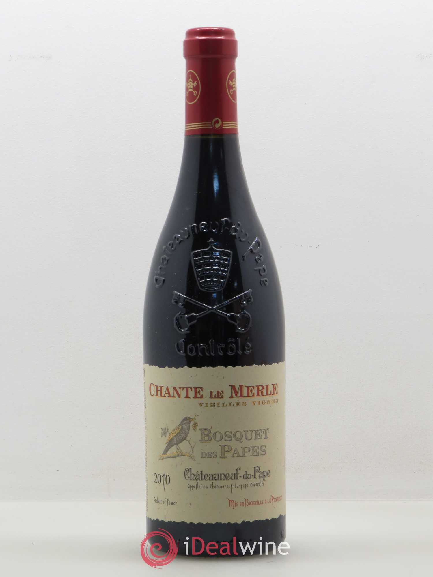 Châteauneuf-du-Pape Bosquet des Papes Chante Le Merle Vieilles Vignes Famille Boiron 2010 - Lot de 1 bouteille - 0