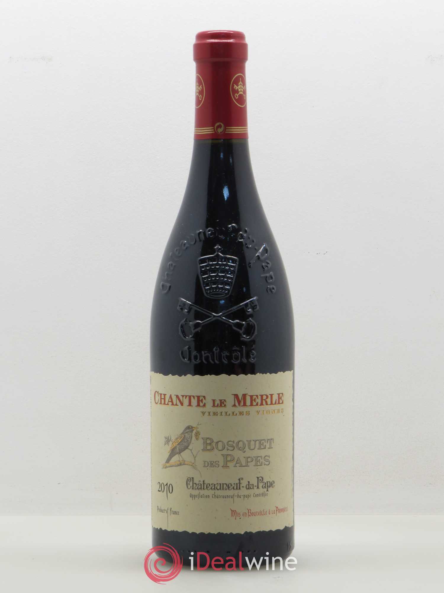 Châteauneuf-du-Pape Bosquet des Papes Chante Le Merle Vieilles Vignes Famille Boiron 2010 - Lot de 1 bouteille - 0