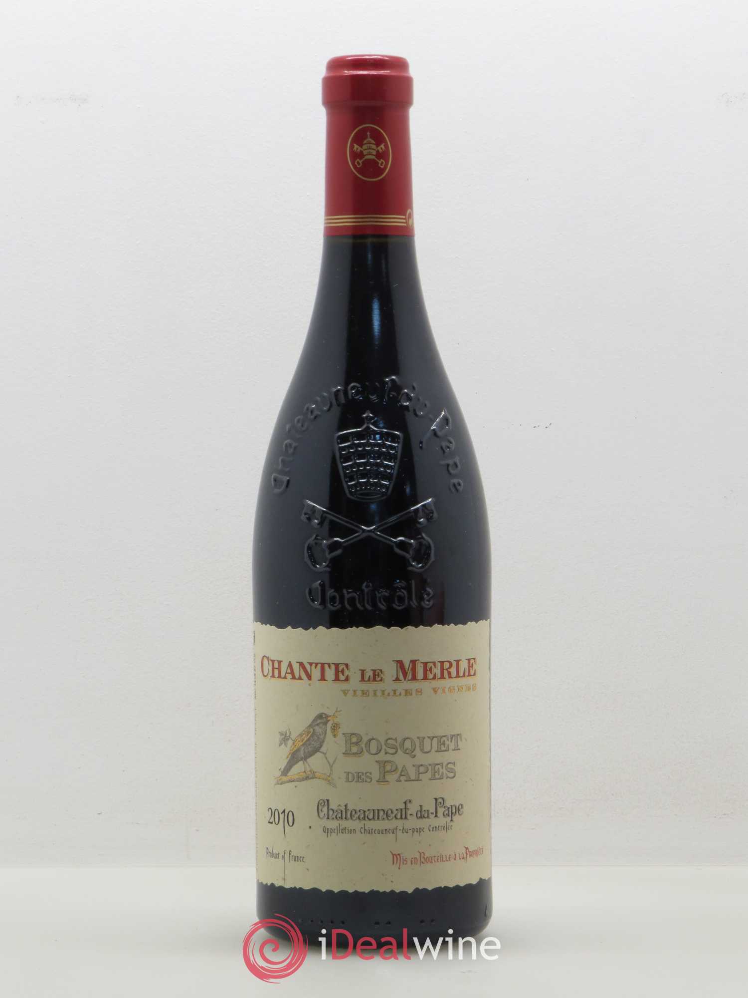 Châteauneuf-du-Pape Bosquet des Papes Chante Le Merle Vieilles Vignes Famille Boiron 2010 - Lot de 1 bouteille - 0