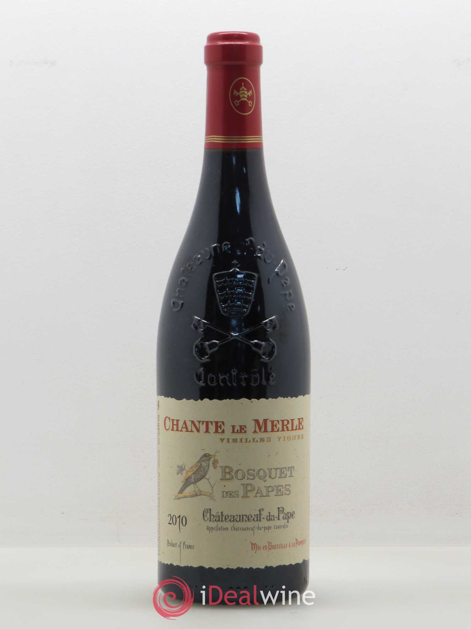 Châteauneuf-du-Pape Bosquet des Papes Chante Le Merle Vieilles Vignes Famille Boiron 2010 - Lot de 1 bouteille - 0