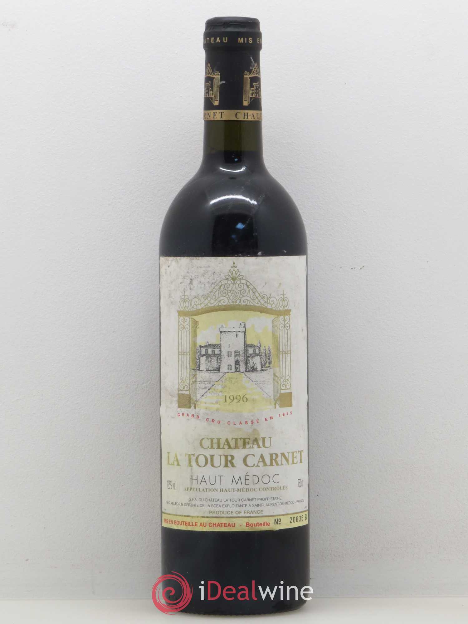 Château la Tour Carnet 4ème Grand Cru Classé 1996 - Lot de 1 bouteille - 0