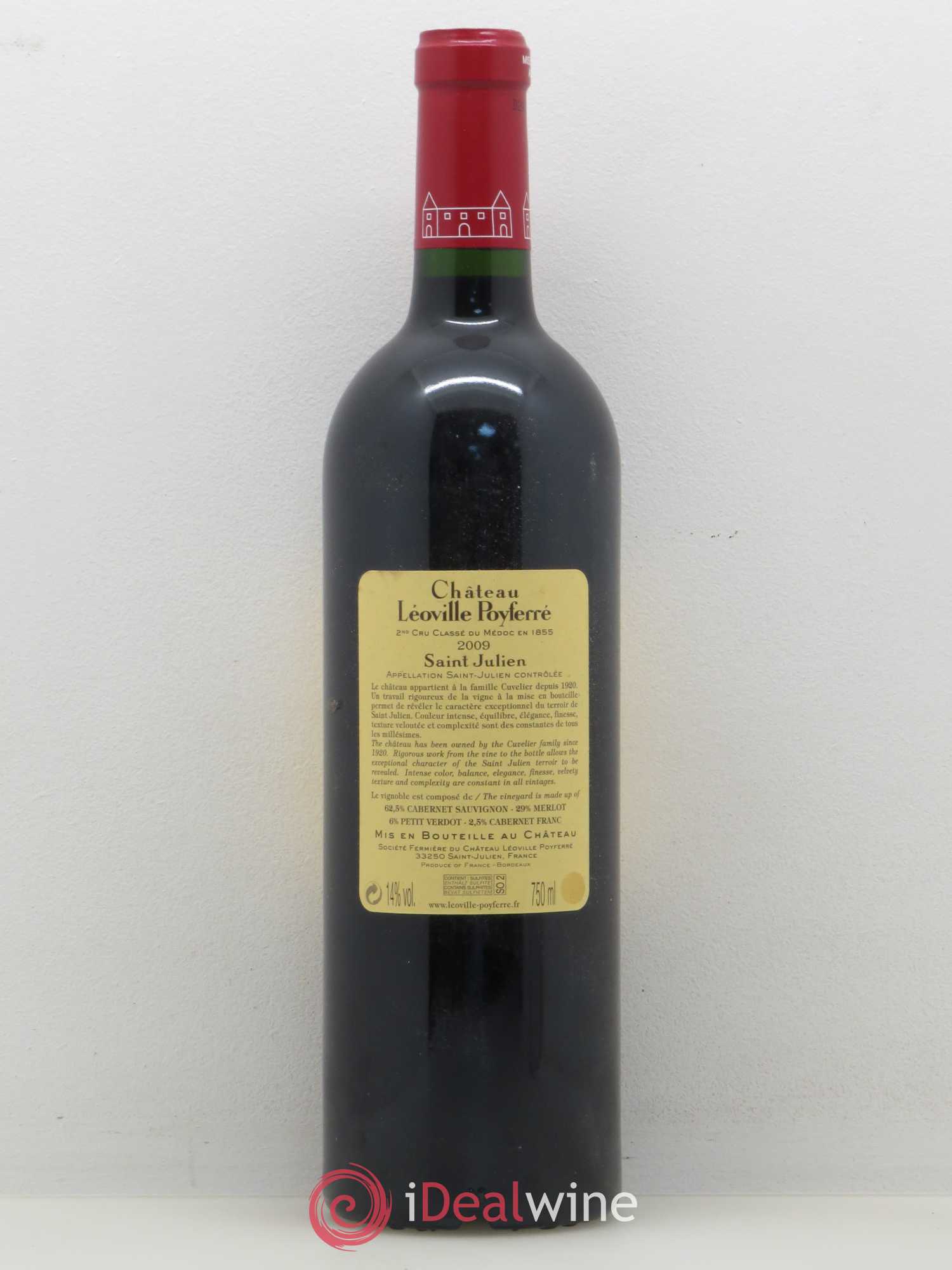 Château Léoville Poyferré 2ème Grand Cru Classé 2009 - Lot de 1 bouteille - 1