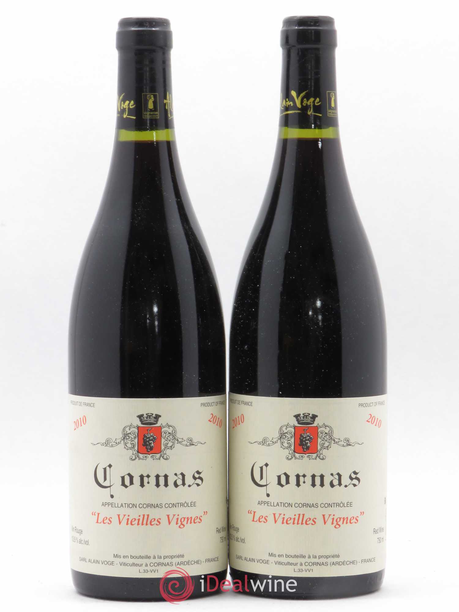 Cornas Les Vieilles Vignes Alain Voge (Domaine) 2010 - Lotto di 2 bottiglie - 0