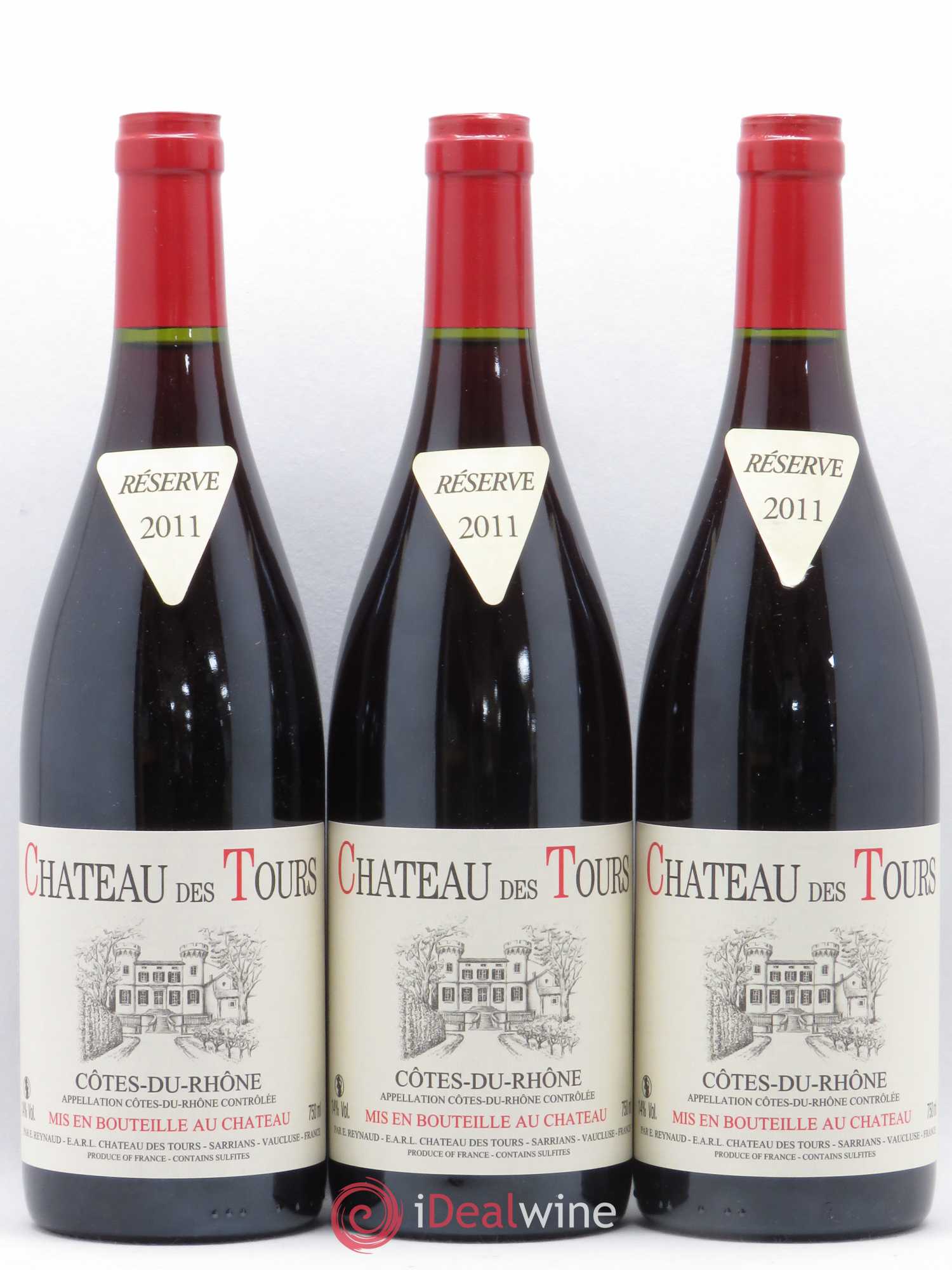 Côtes-du-Rhône Château des Tours Emmanuel Reynaud 2011 - Lot de 3 bouteilles - 0