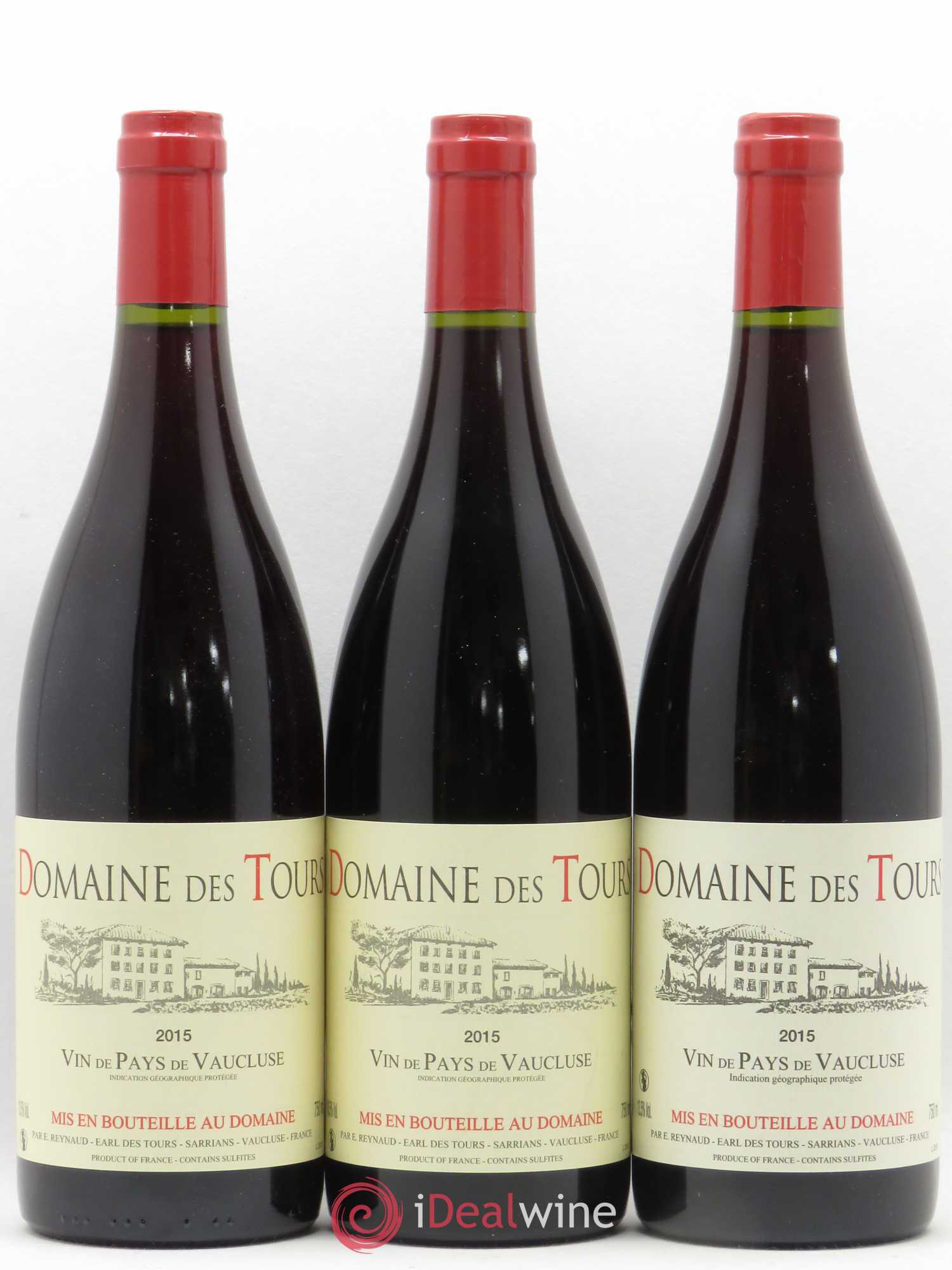 Vaucluse (Vin de Pays de Vaucluse) Domaine des Tours Emmanuel Reynaud 2015 - Lot de 3 bouteilles - 0