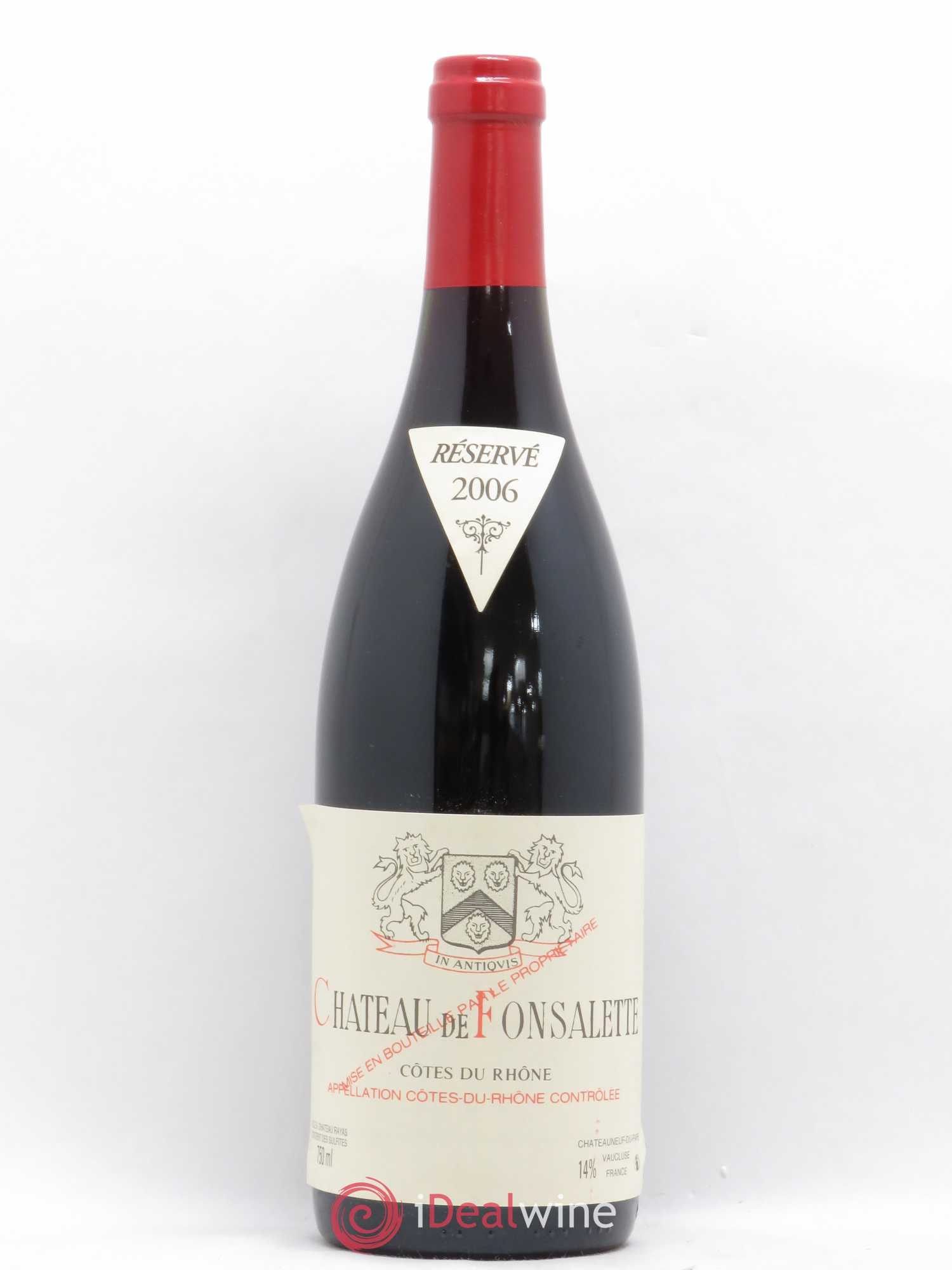 Côtes-du-Rhône Château de Fonsalette Emmanuel Reynaud 2006 - Lot de 1 bouteille - 0