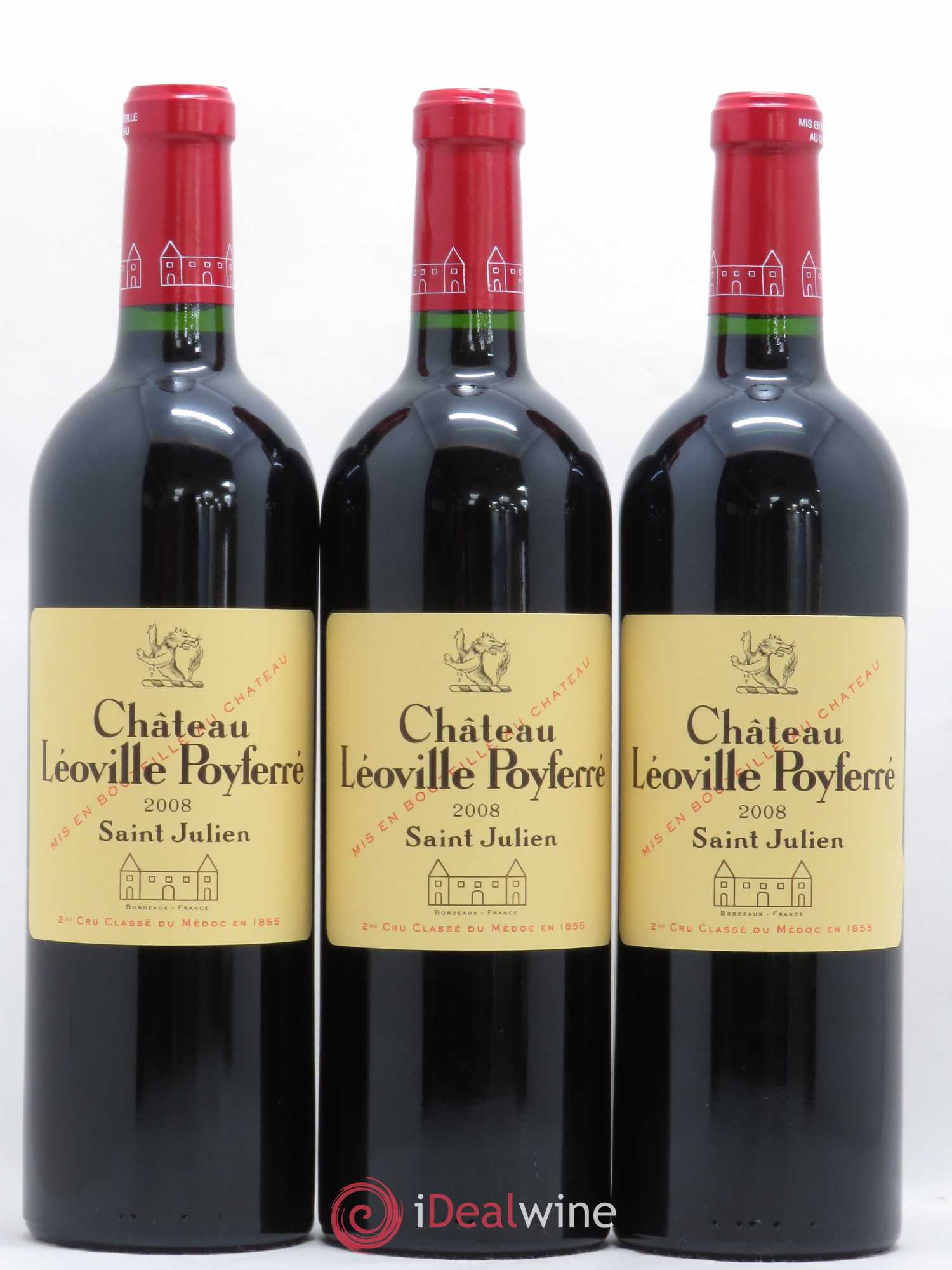 Château Léoville Poyferré 2ème Grand Cru Classé 2008 - Lot de 12 bouteilles - 1