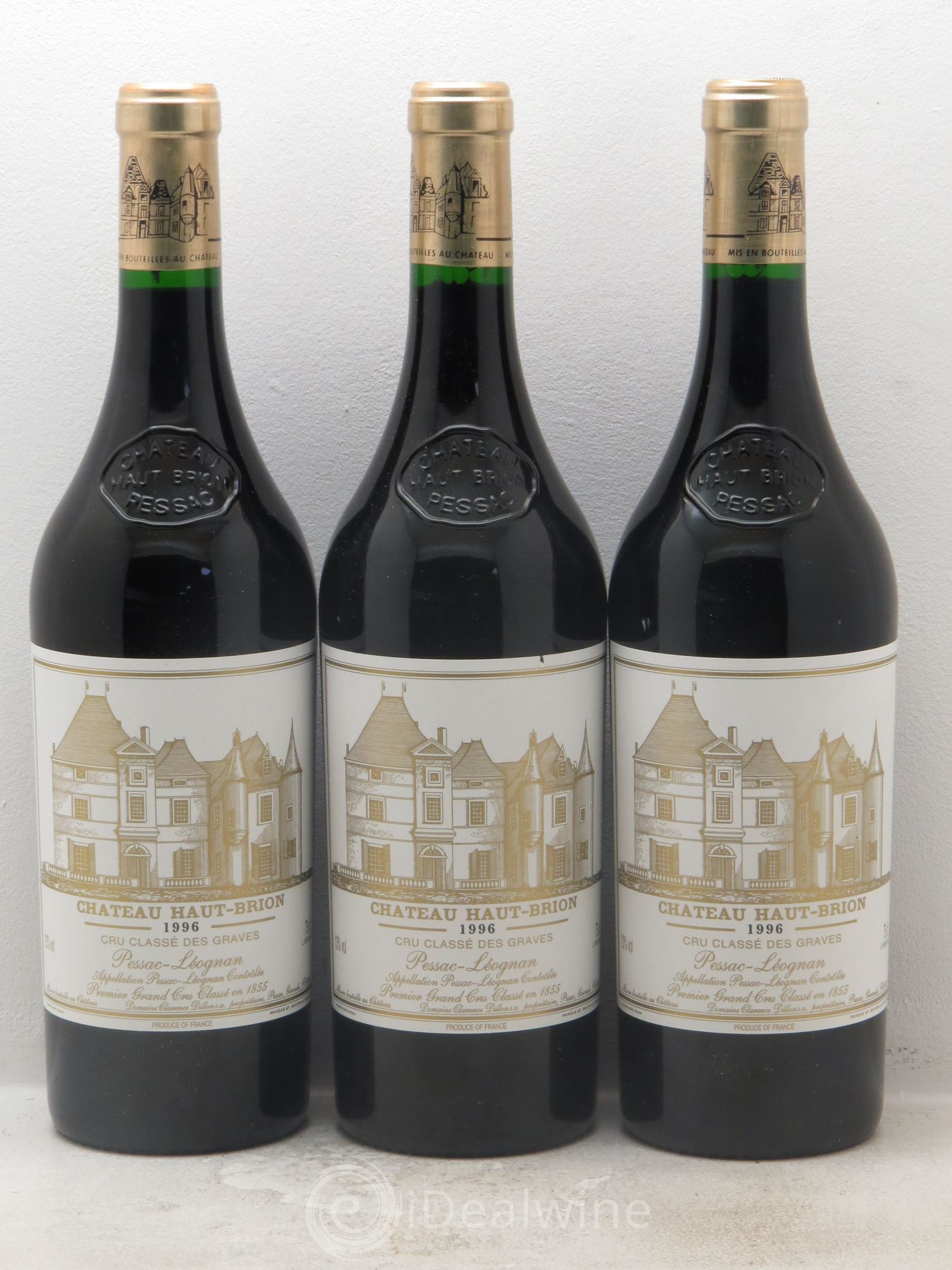 Château Haut Brion 1er Grand Cru Classé 1996 - Lot de 3 bouteilles - 0