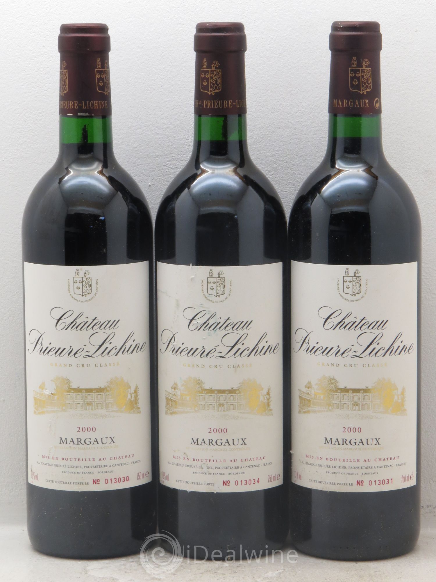 Château Prieuré Lichine 4ème Grand Cru Classé 2000 - Lot de 3 bouteilles - 0