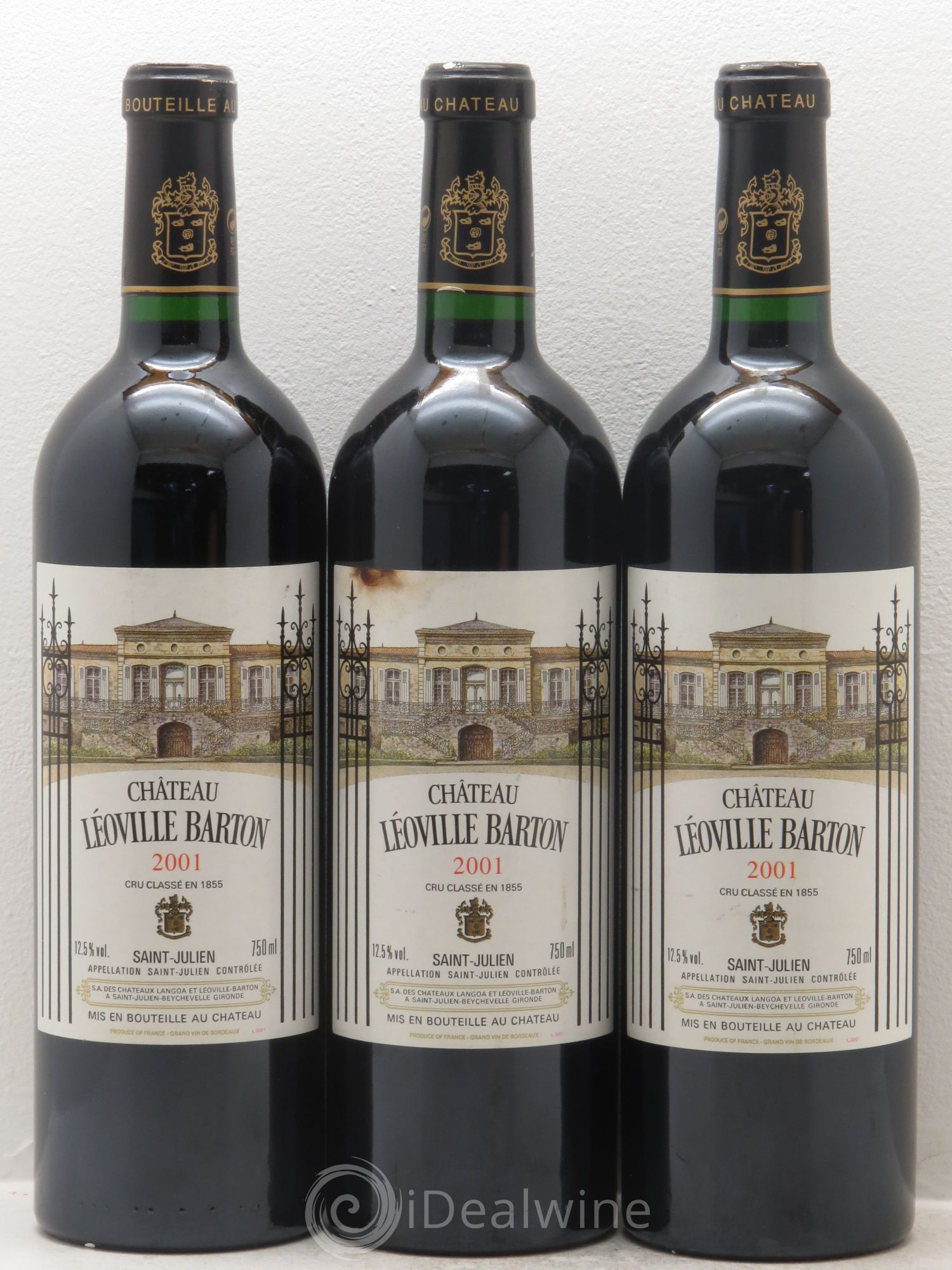 Château Léoville Barton 2ème Grand Cru Classé 2001 - Lot de 3 bouteilles - 0