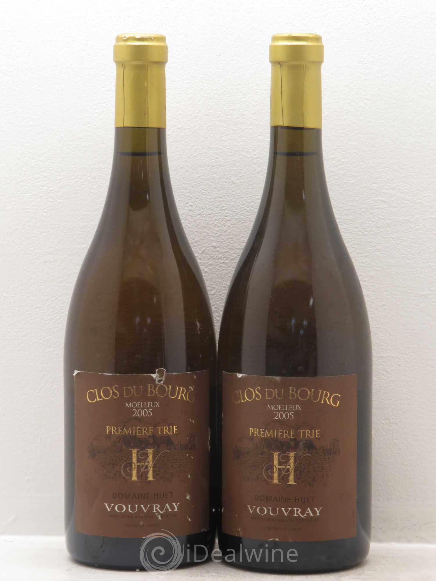 Vouvray Clos du Bourg Moelleux 1ère trie Domaine Huet 2005 - Lotto di 2 bottiglie - 0