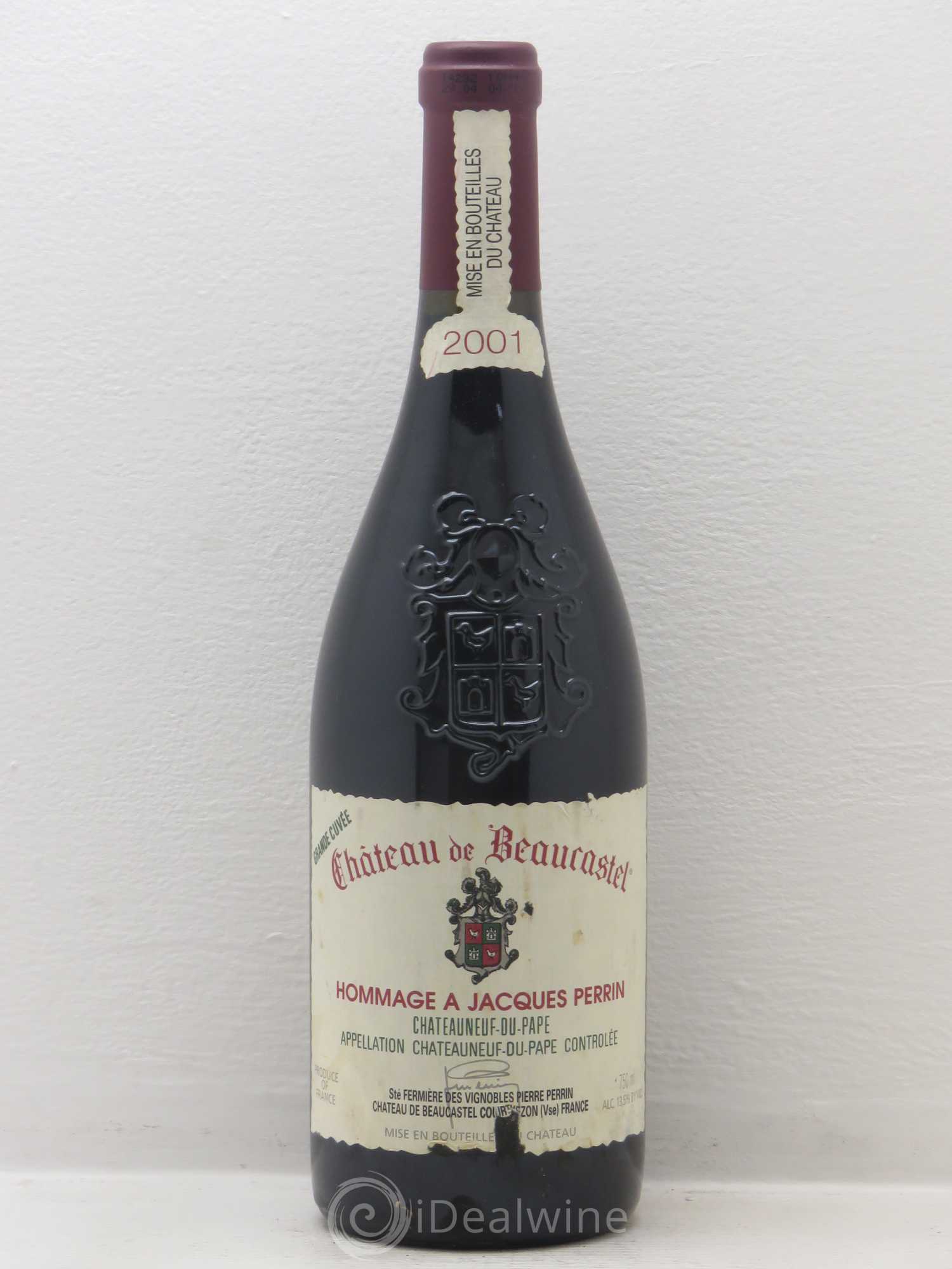 Châteauneuf-du-Pape Château de Beaucastel Hommage à Jacques Perrin Famille Perrin 2001 - Lot de 1 bouteille - 0