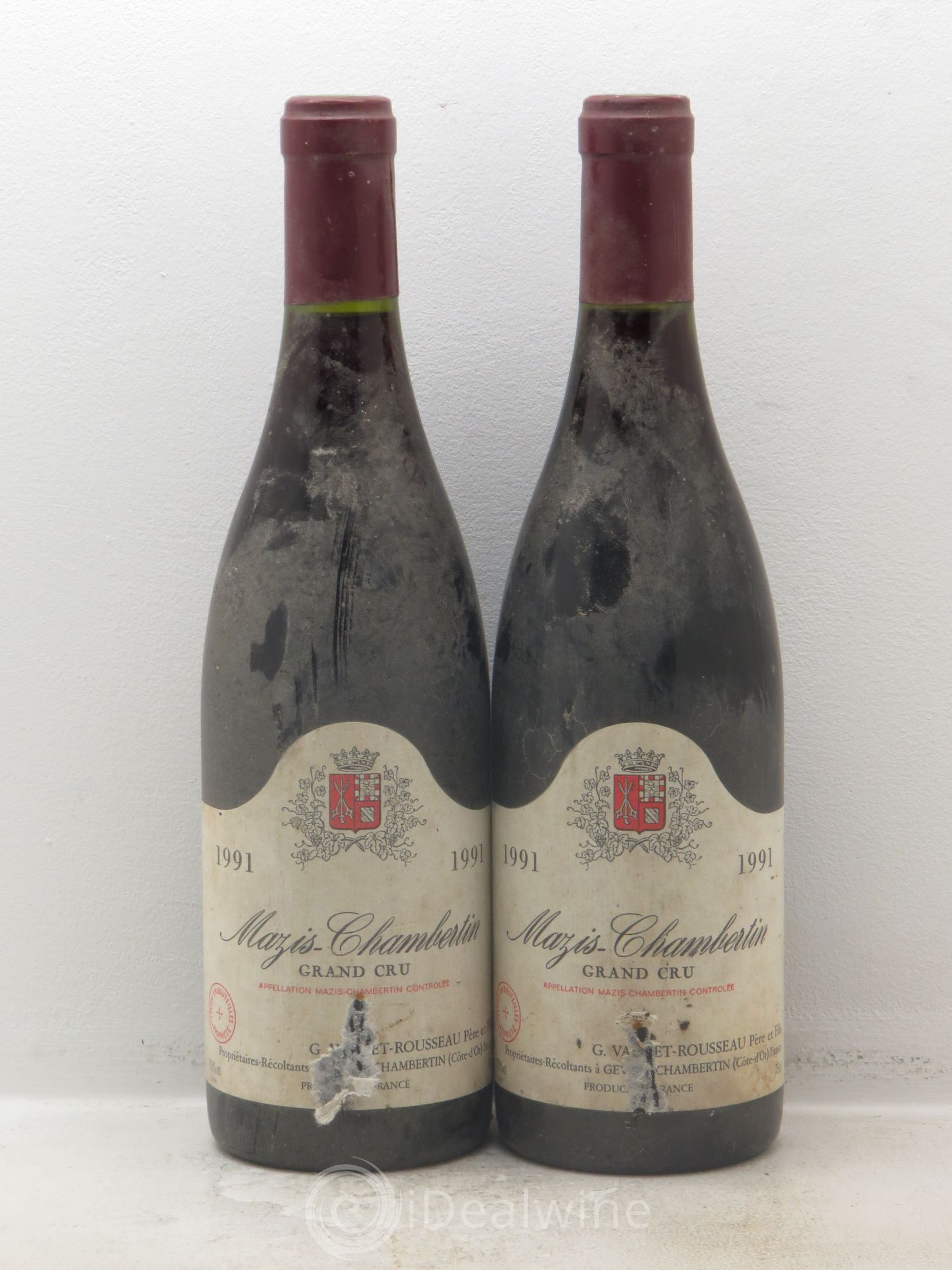 Mazis-Chambertin Grand Cru Domaine Vachet-Rousseau 1991 - Lot de 2 bouteilles - 0