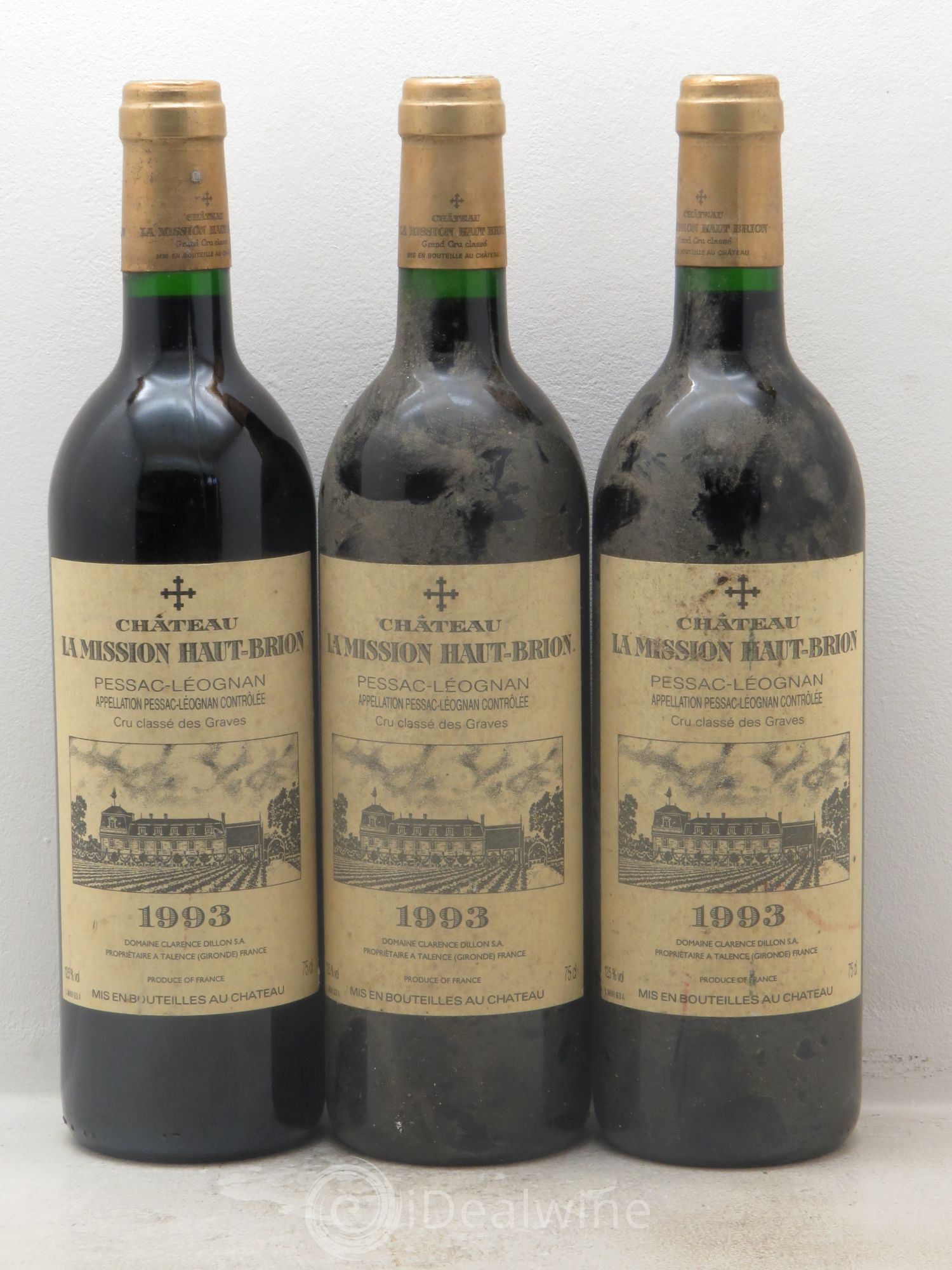 Château la Mission Haut-Brion Cru Classé de Graves 1993 - Lot de 3 bouteilles - 0