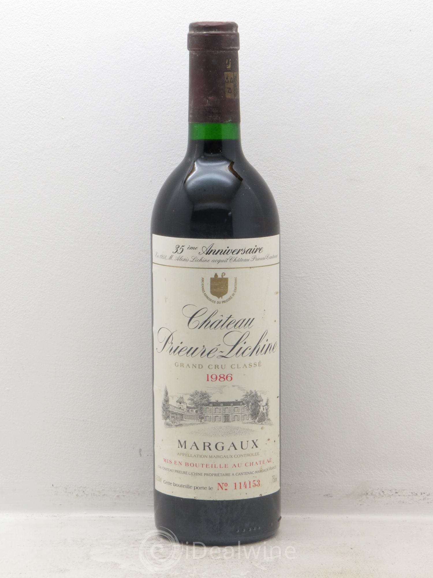 Château Prieuré Lichine 4ème Grand Cru Classé 1986 - Lot de 1 bouteille - 0