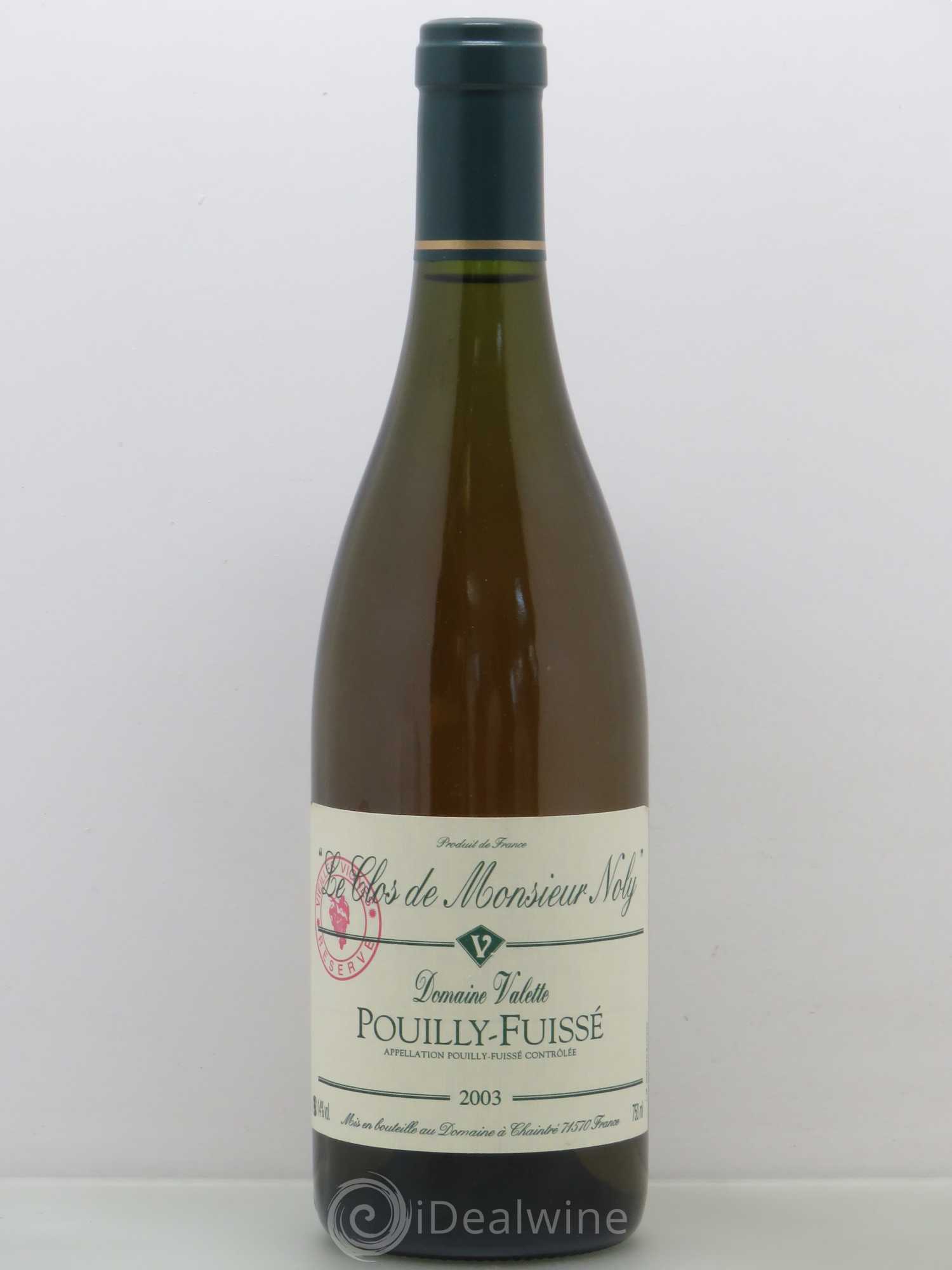 Pouilly-Fuissé Domaine Valette Le Clos De Monsieur Noly 2003 - Posten von 1 Flasche - 0