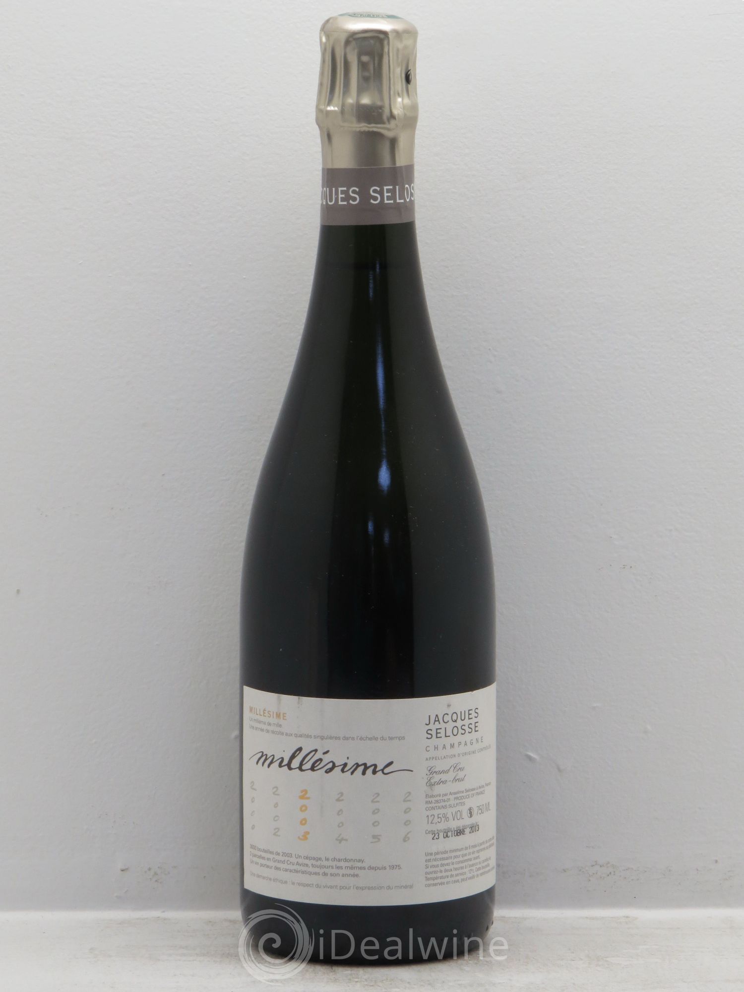 Champagne Blanc de Blancs Extra brut Jacques Selosse 2003 - Posten von 1 Flasche - 0