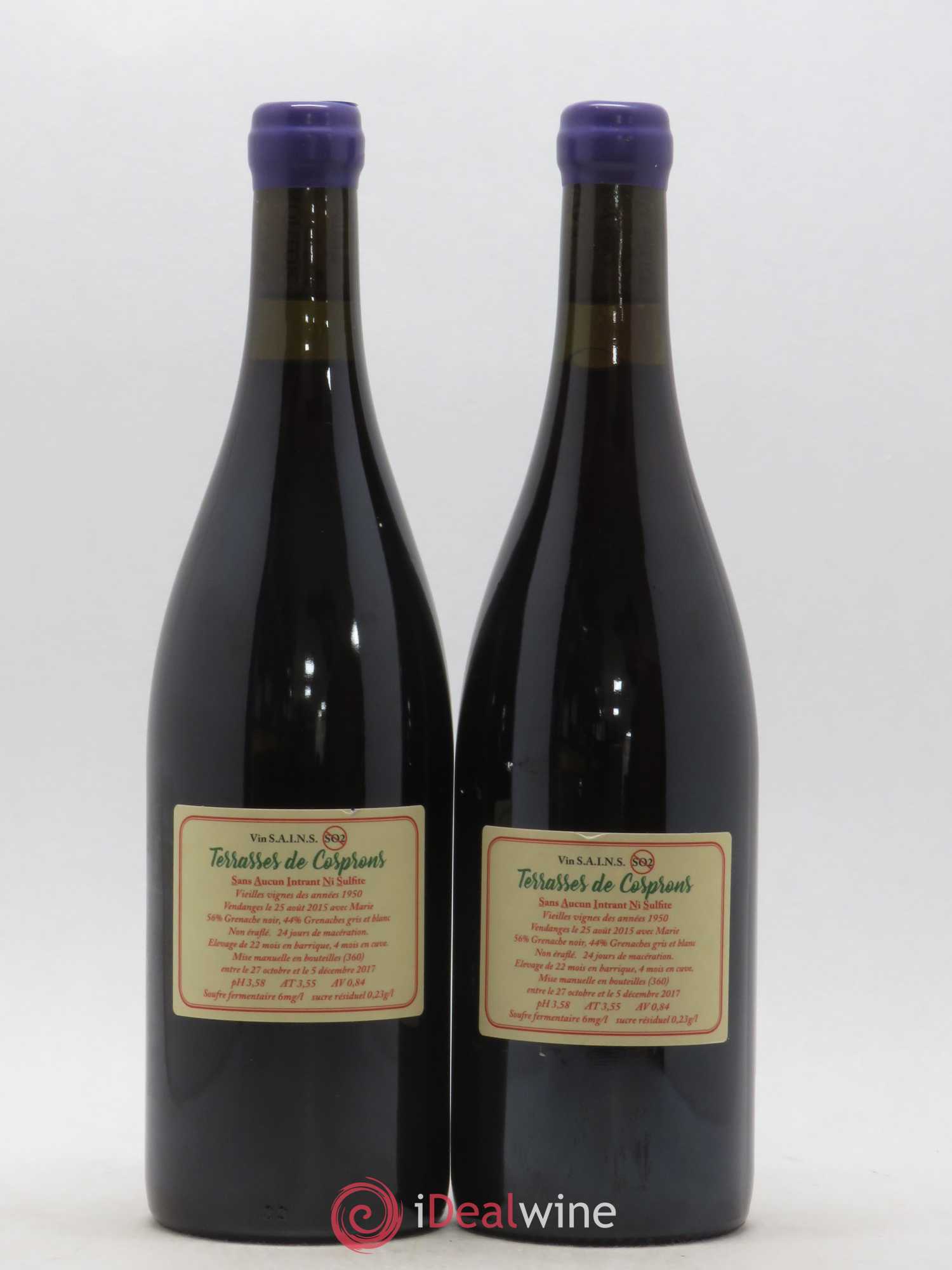 Vin de France Terres et Mer Les Terrasses de Cosprons Didier Mouton 2015 - Lot of 2 bottles - 1