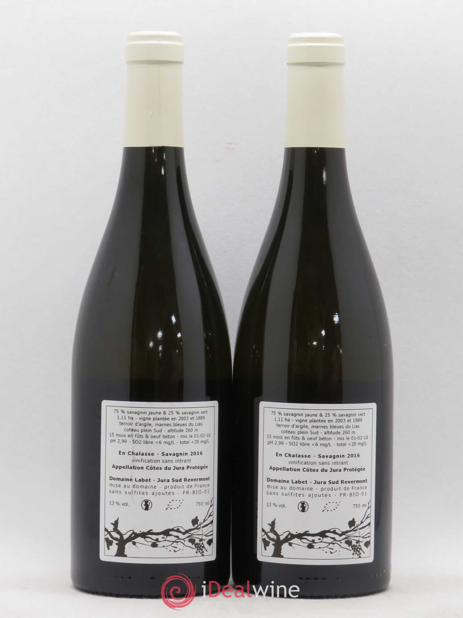 Côtes du Jura Fleur de Savagnin En Chalasse Labet 2016 - Posten von 2 Flaschen - 1