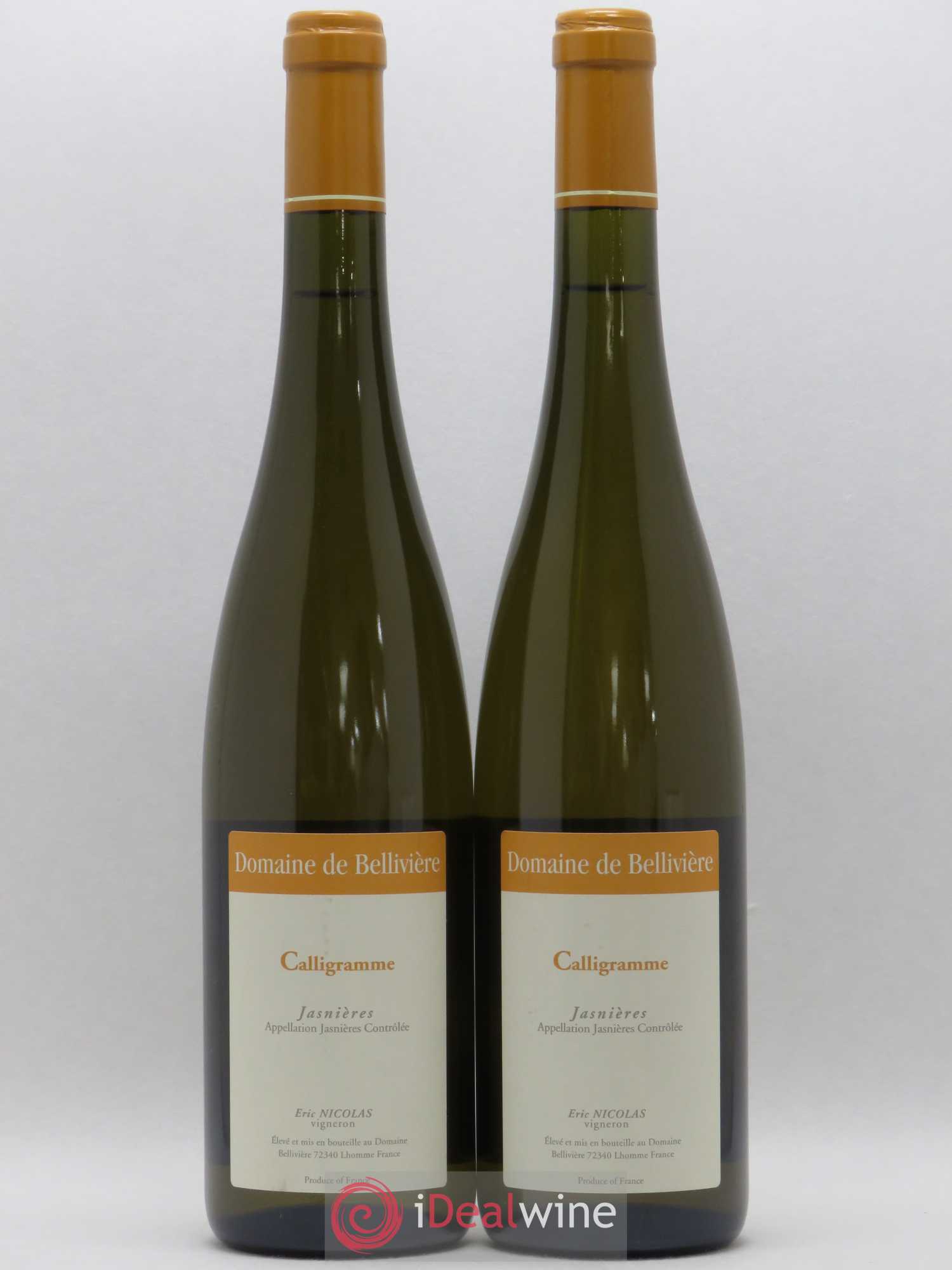 Jasnières Calligramme Domaine de Bellivière 2016 - Lot de 2 bouteilles - 0