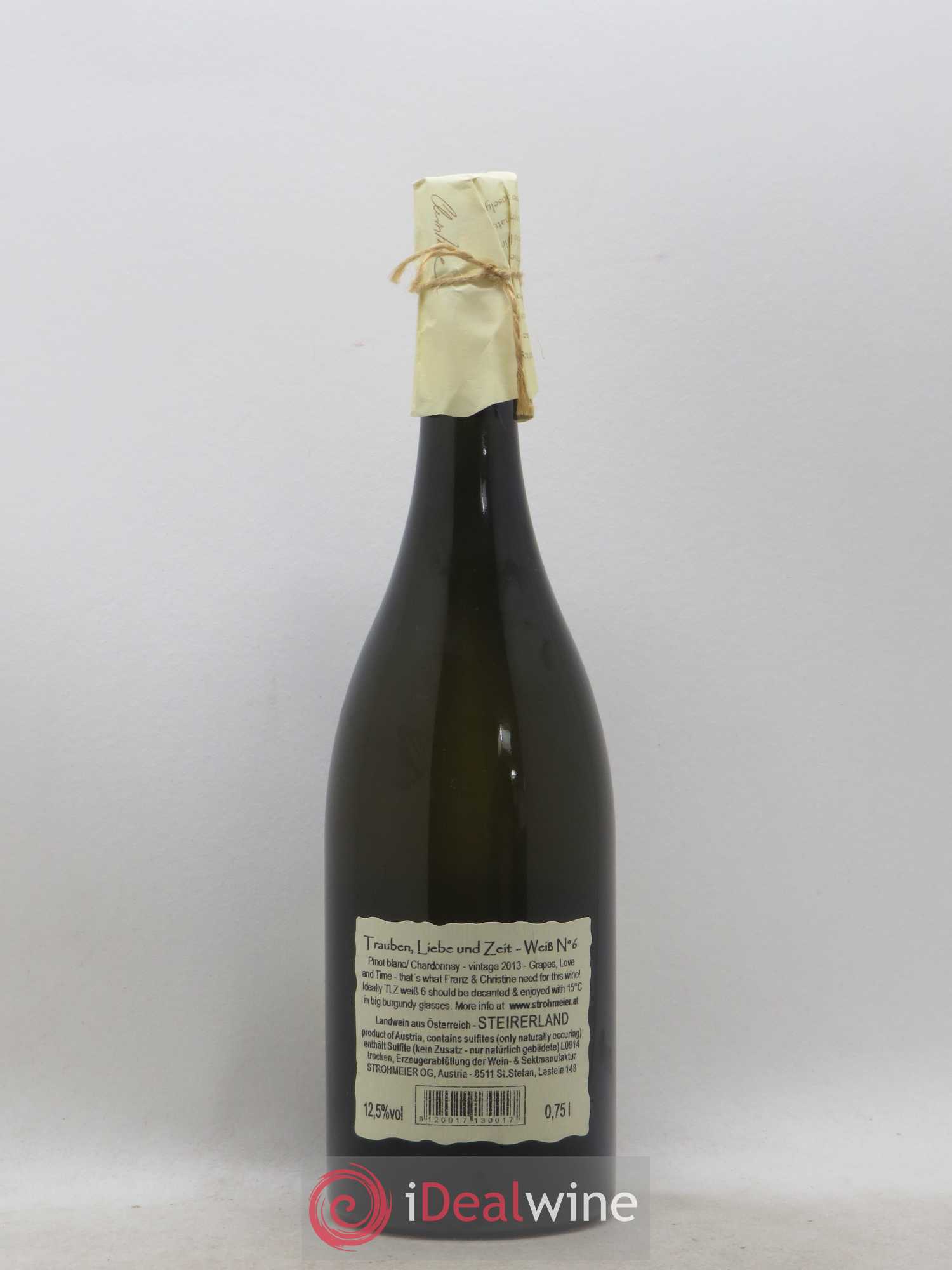 Autriche Landwein Steirerland Trauben Liebe und Zeit Weiss Numéro 6 Strohmeier 2013 - Posten von 1 Flasche - 1